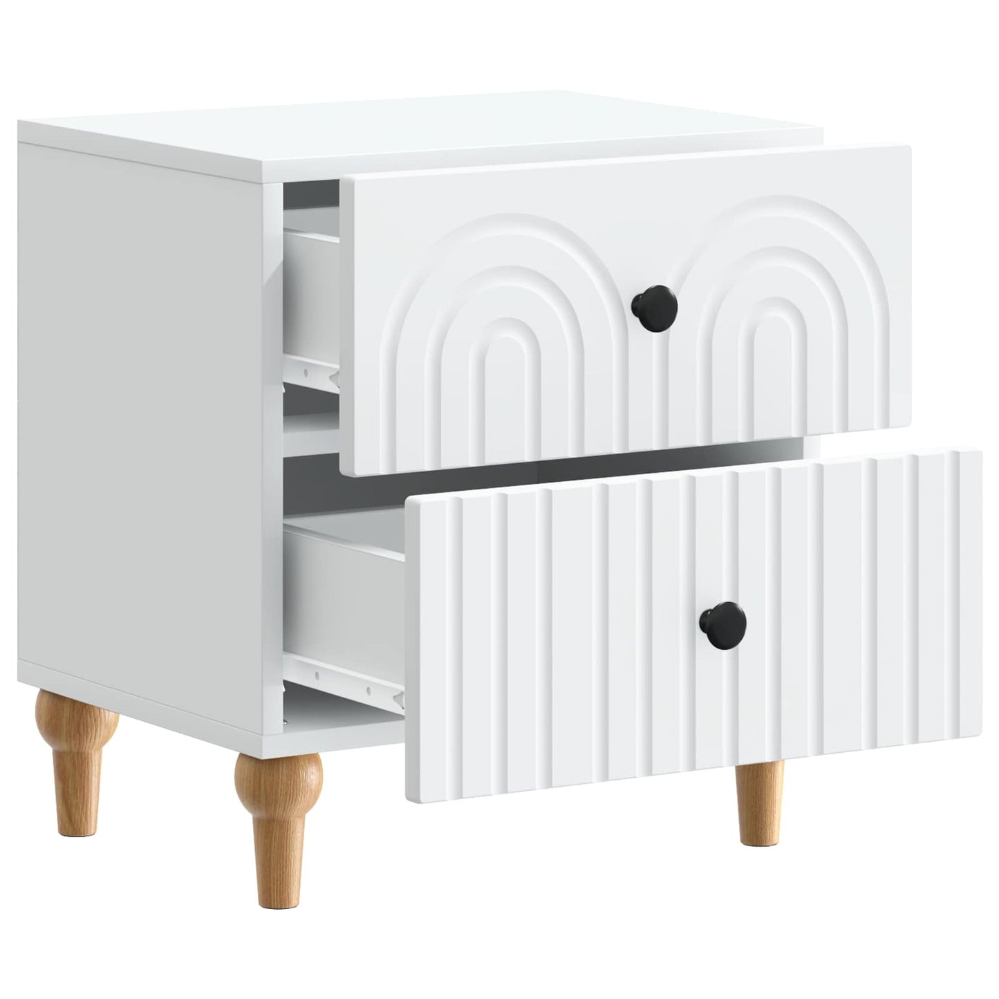Nattbordskap 2 pcs Hvit 43 x 34,5 x 48 cm Konstruert tre