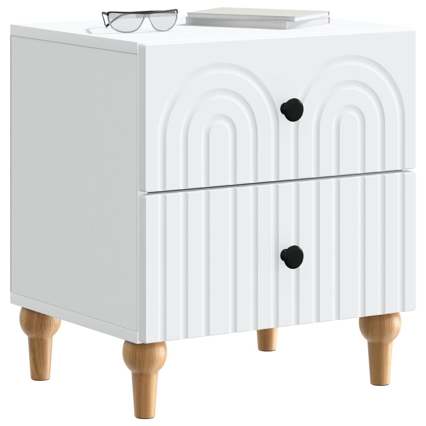 Nattbordskap 2 pcs Hvit 43 x 34,5 x 48 cm Konstruert tre