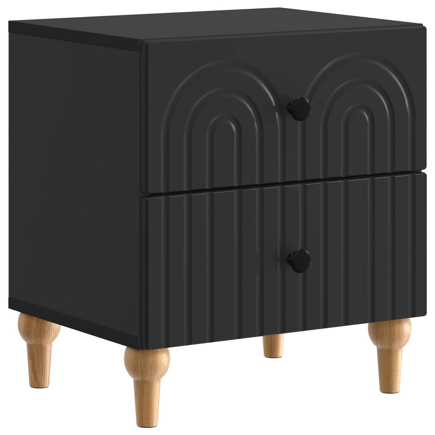 Nattbordskap med skuff Svart 43 x 34,5 x 48 cm Konstruert tre