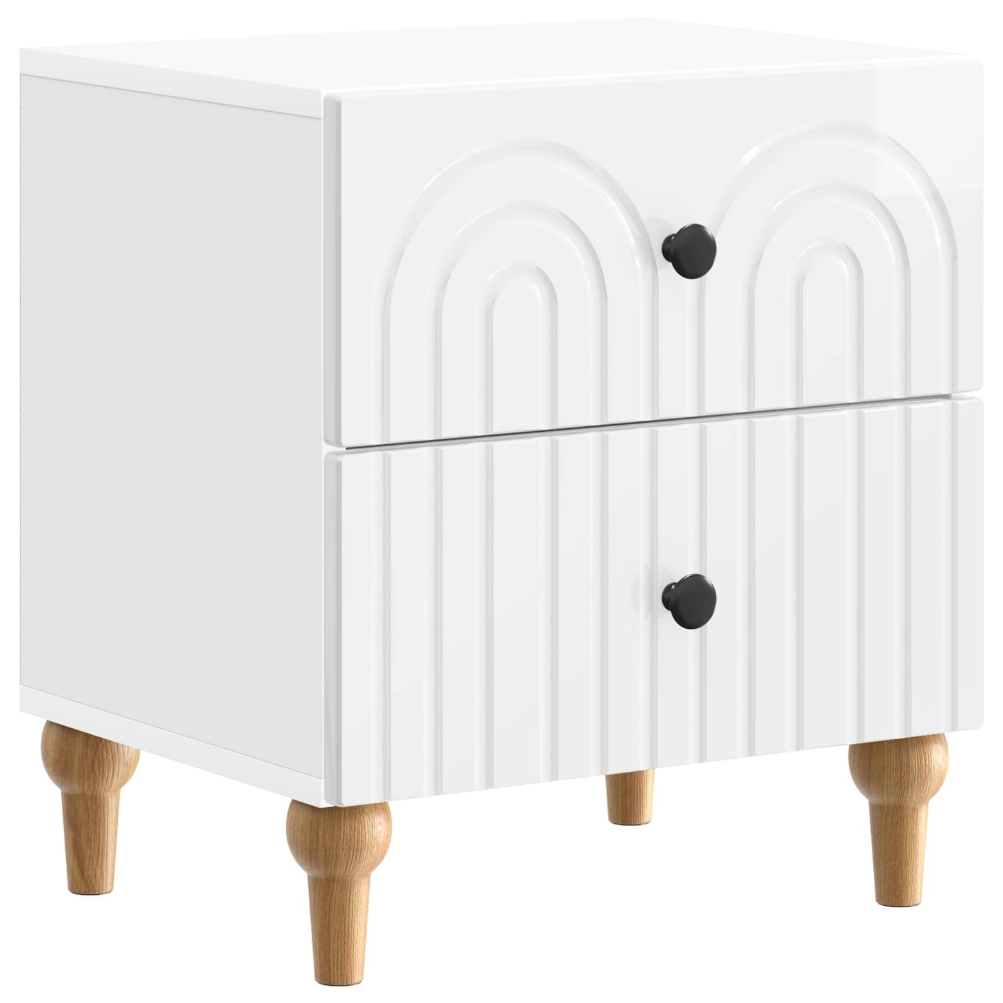 Nattbordskap Høgglans hvit 43 x 34,5 x 48 cm Konstruert tre