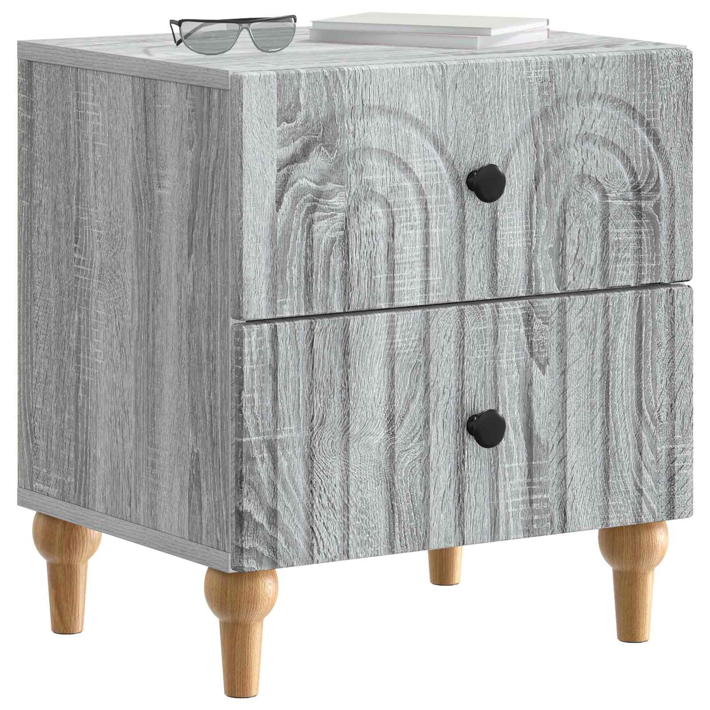 Nattbordskap 2 pcs Grå sonoma 43 x 34,5 x 48 cm Konstruert tre