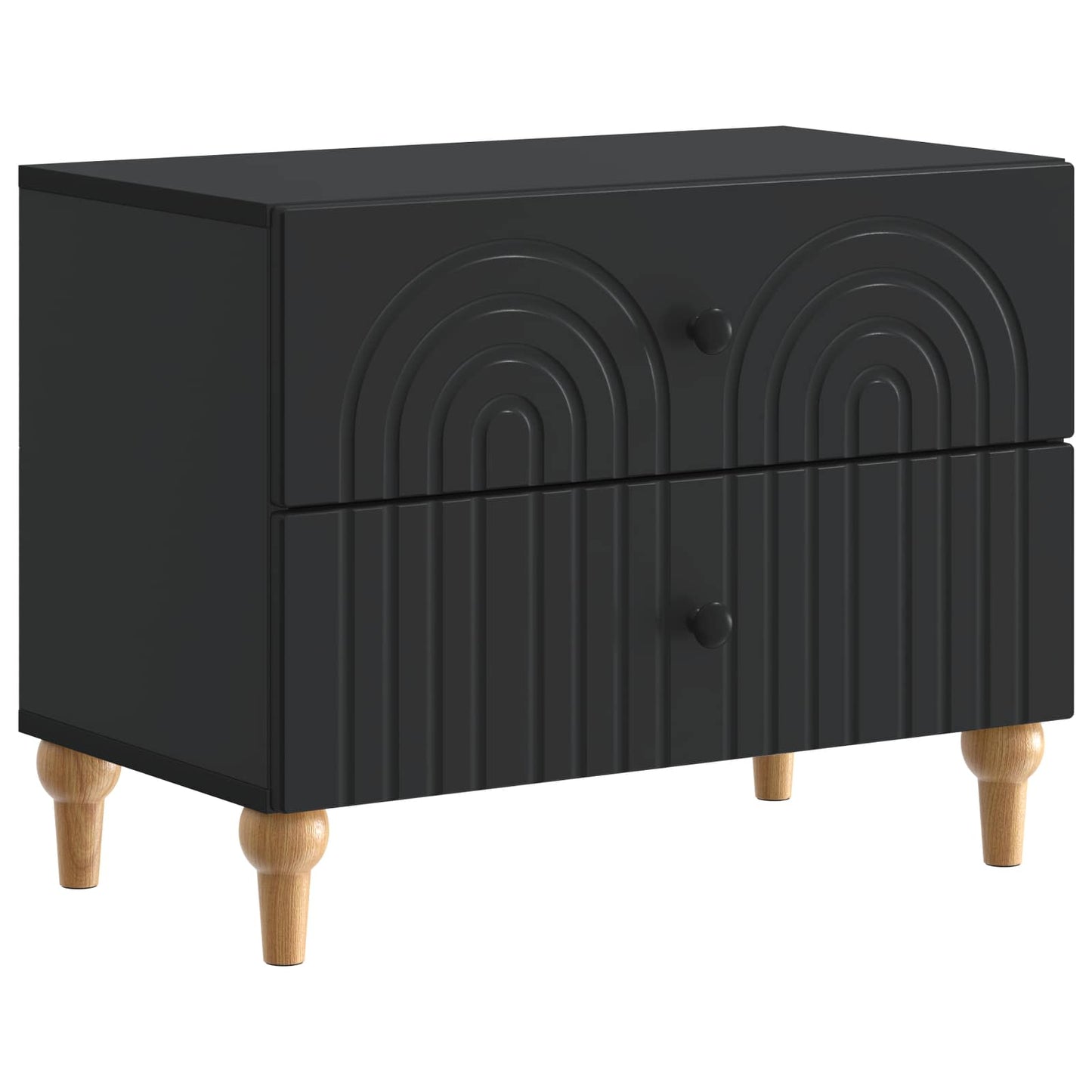 Nattbordskap med skuff Svart 62 x 34,5 x 48 cm Konstruert tre
