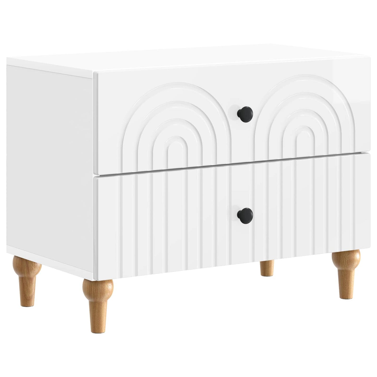 Nattbordskap Høgglans hvit 62 x 34,5 x 48 cm Konstruert tre