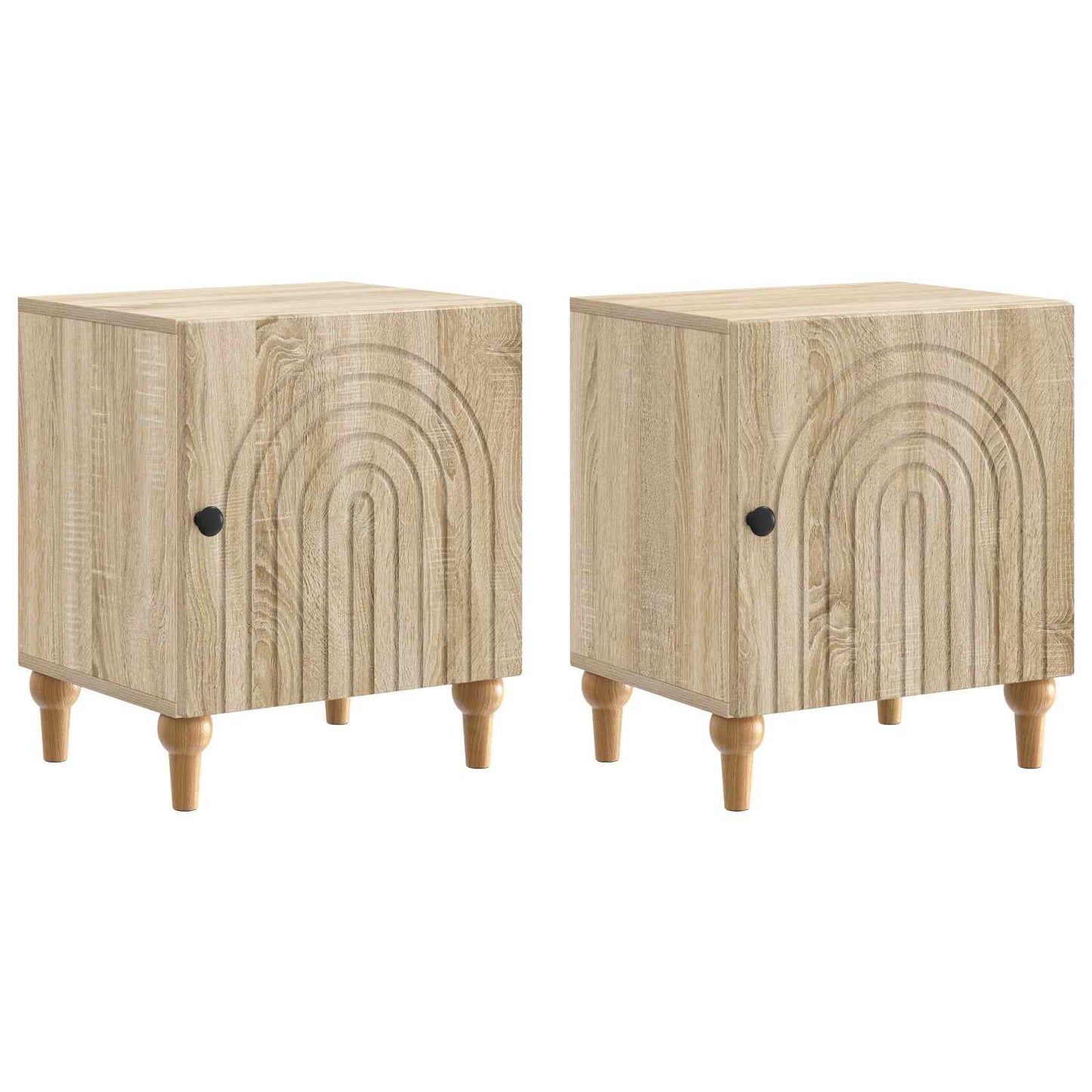 Nattbordskap 2 pcs Sonoma eik 43 x 34,5 x 50 cm Konstruert tre