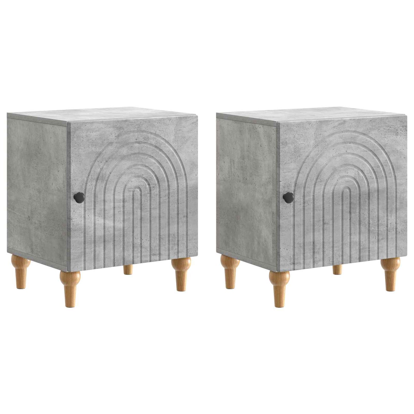 Nattbordskap 2 pcs Betonggrå 43 x 34,5 x 50 cm Konstruert tre