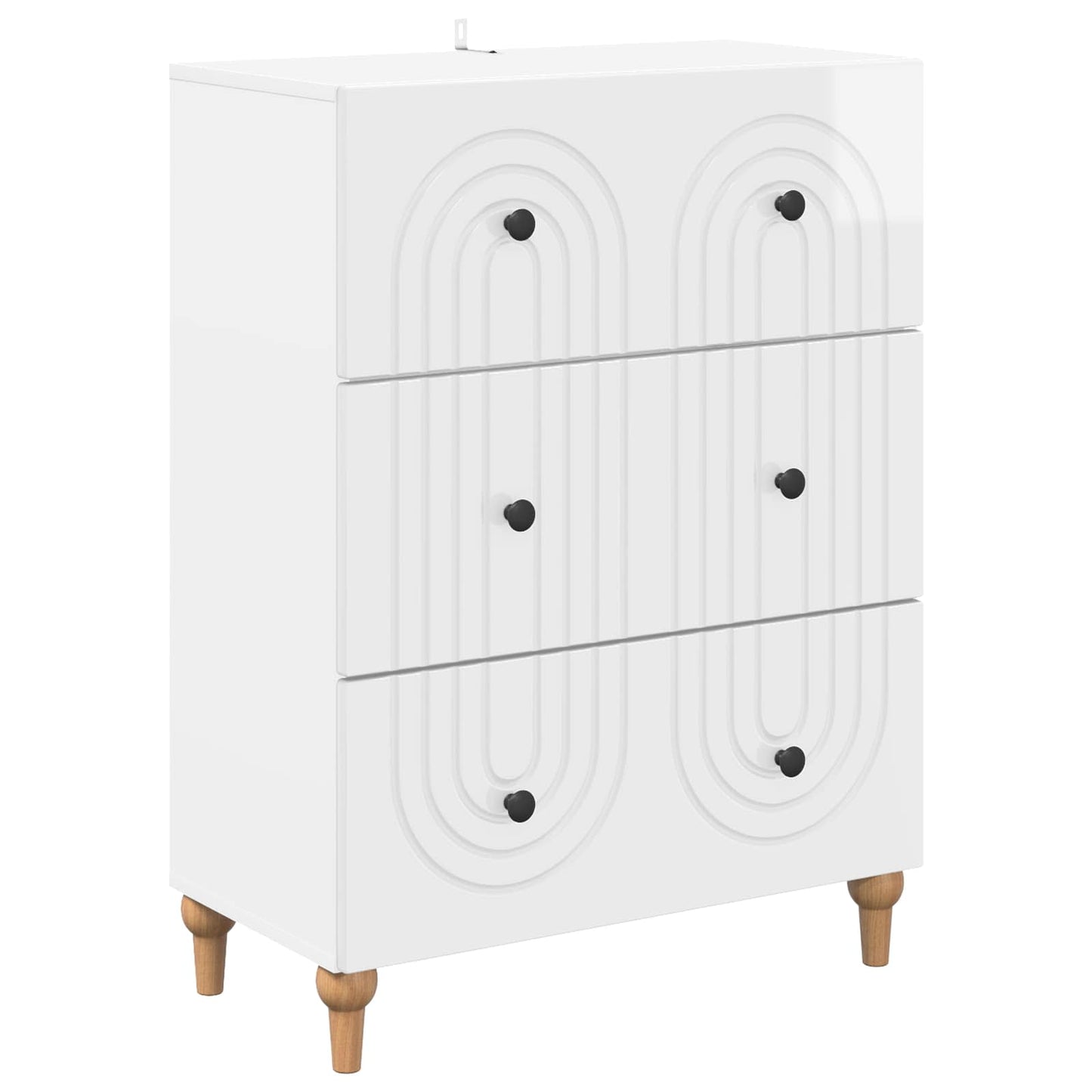 Skuffeskap Høgglans hvit 66 x 34,5 x 90 cm Konstruert tre