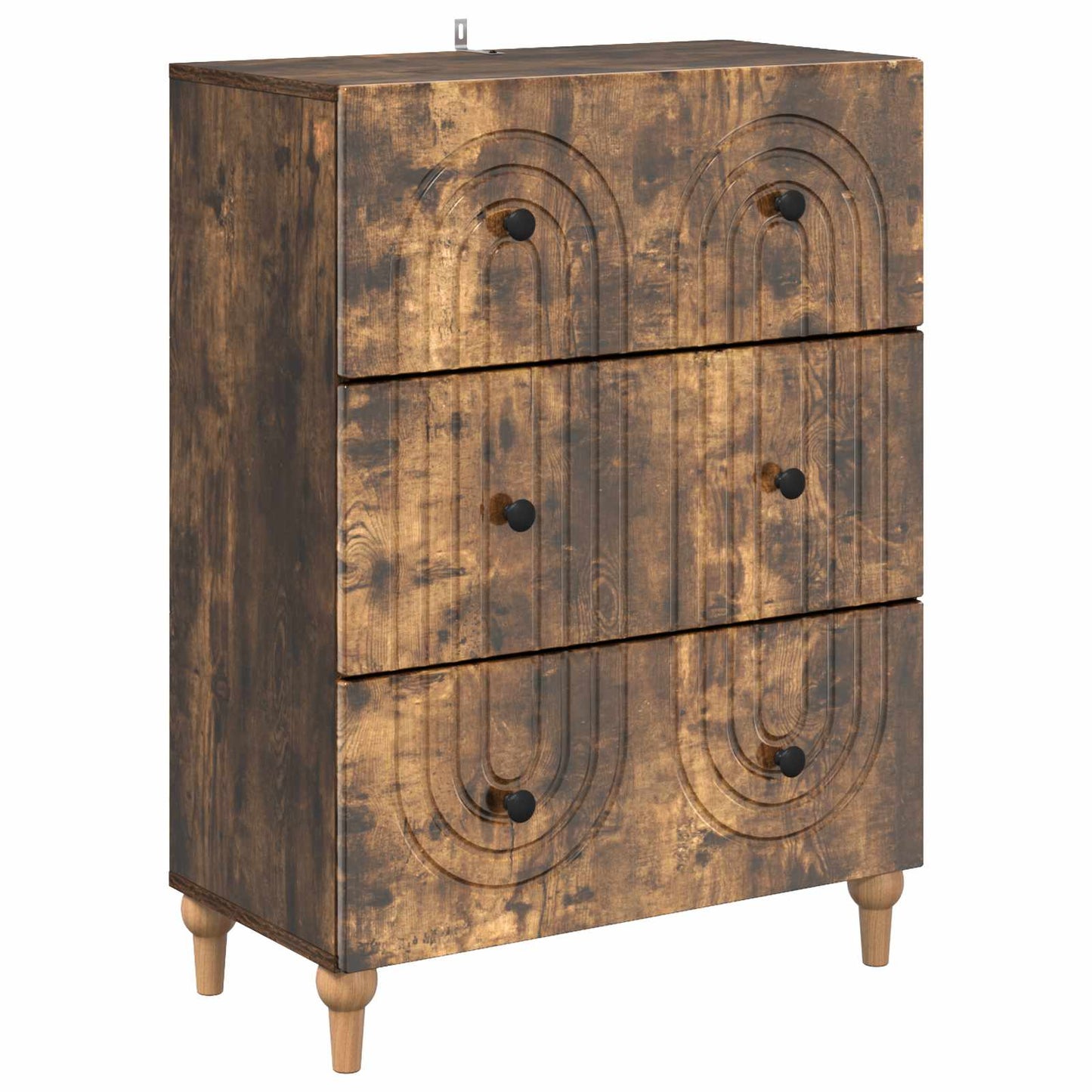 Skuffeskap Røkt Eik 66 x 34,5 x 90 cm Konstruert tre