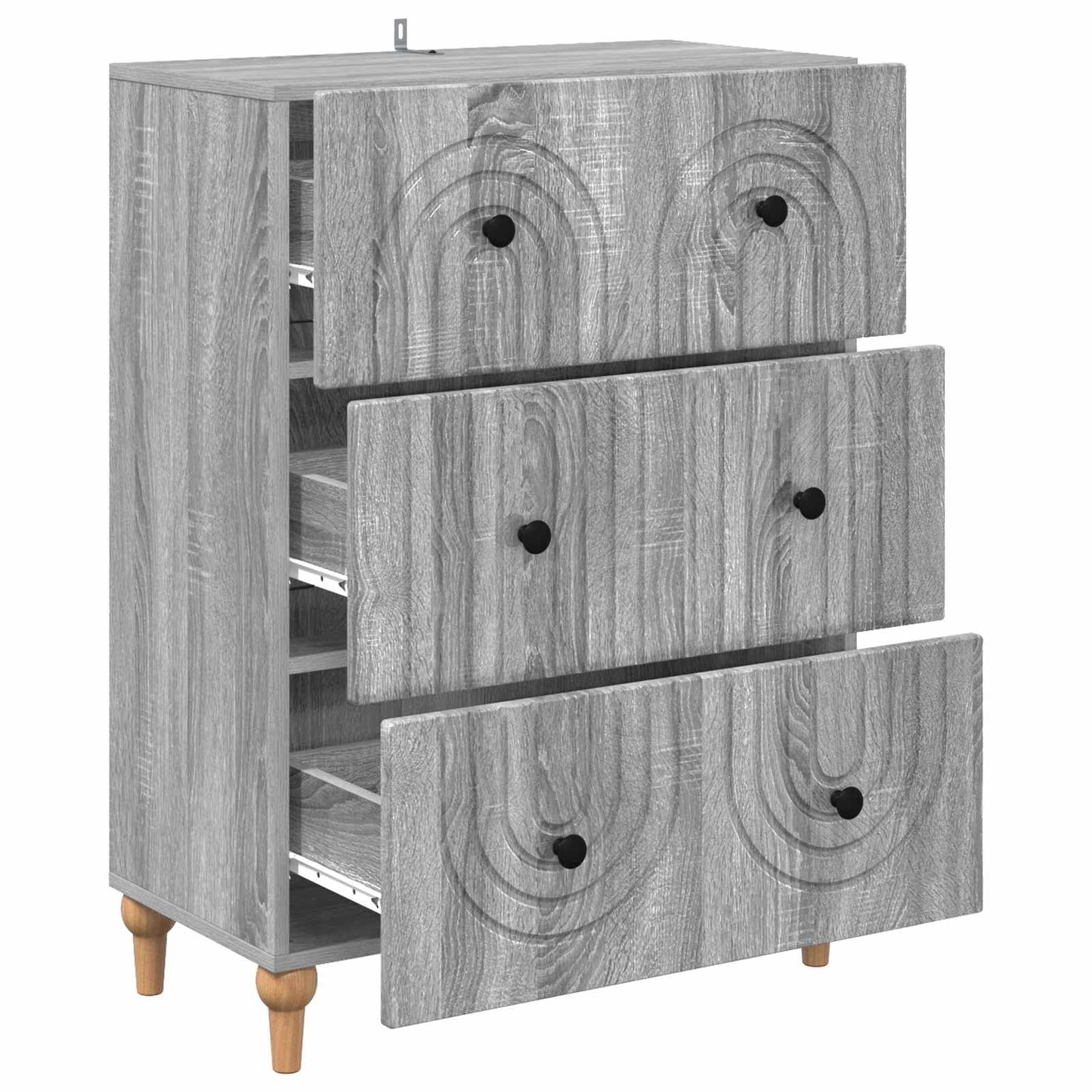 Skuffeskap Grå sonoma 66 x 34,5 x 90 cm Konstruert tre
