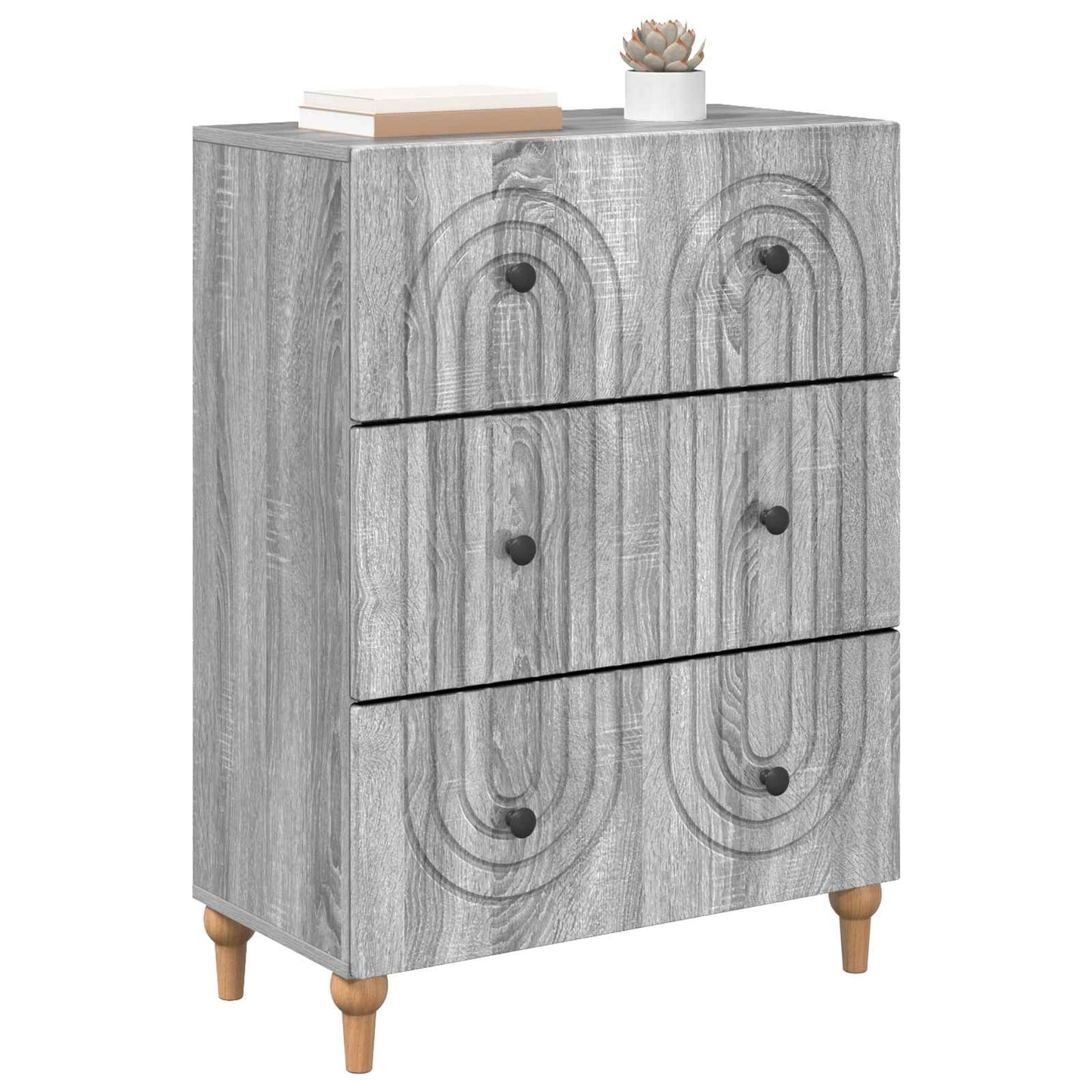 Skuffeskap Grå sonoma 66 x 34,5 x 90 cm Konstruert tre