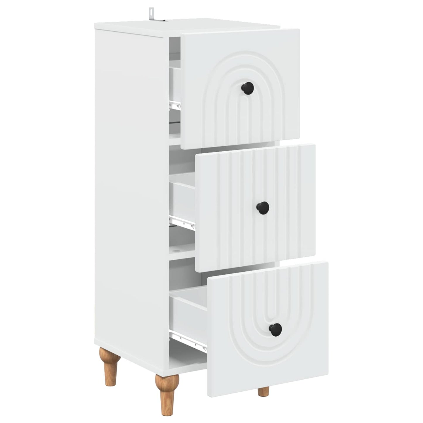 Skuffeskap Hvit 33 x 34,5 x 90 cm Konstruert tre