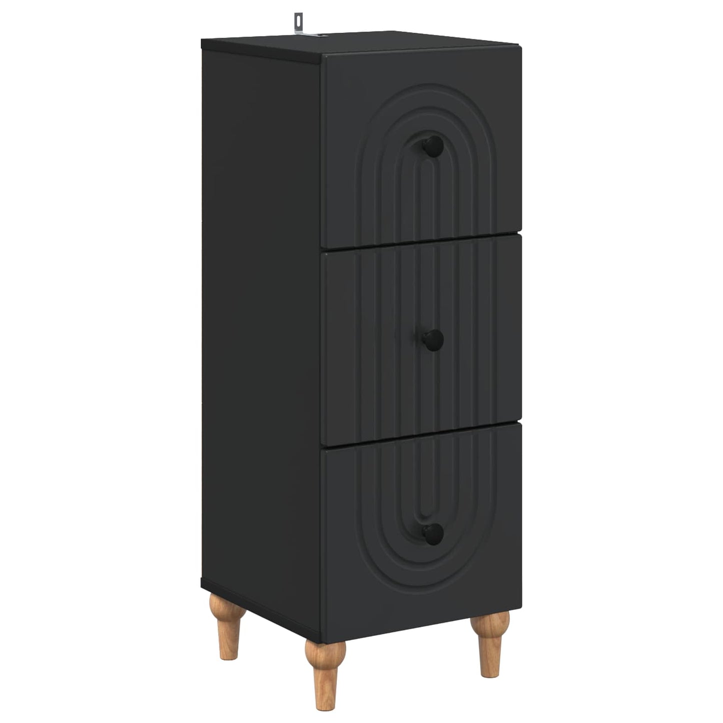 Skuffeskap Svart 33 x 34,5 x 90 cm Konstruert tre
