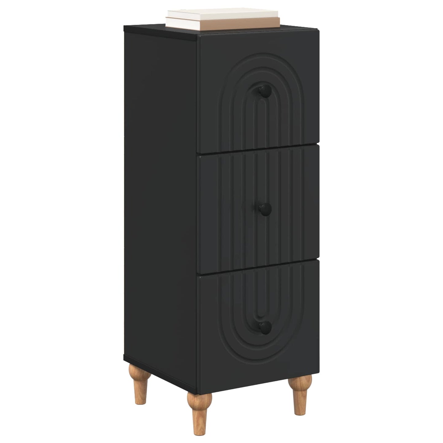 Skuffeskap Svart 33 x 34,5 x 90 cm Konstruert tre