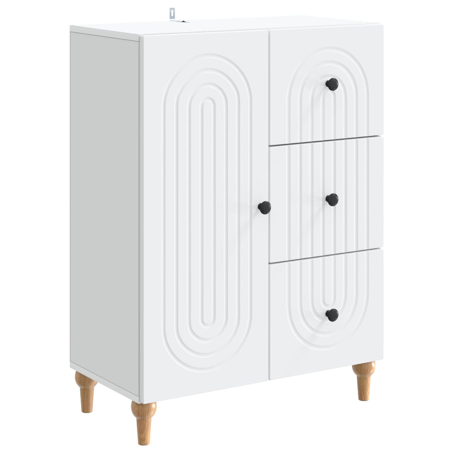 Serviesskap med skuff Hvit 66 x 34,5 x 90 cm Konstruert tre