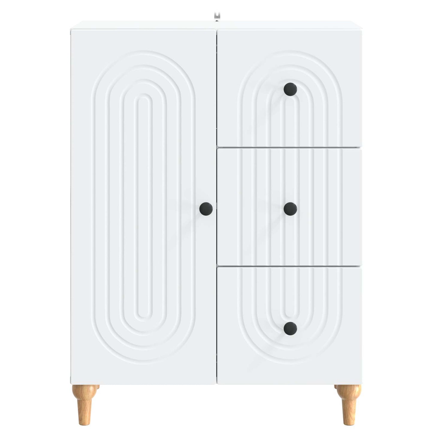 Serviesskap med skuff Hvit 66 x 34,5 x 90 cm Konstruert tre