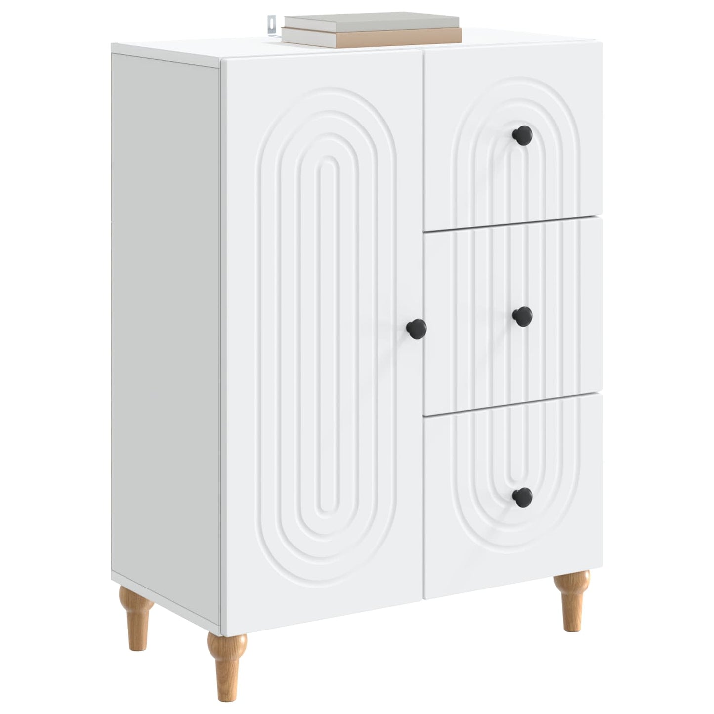 Serviesskap med skuff Hvit 66 x 34,5 x 90 cm Konstruert tre