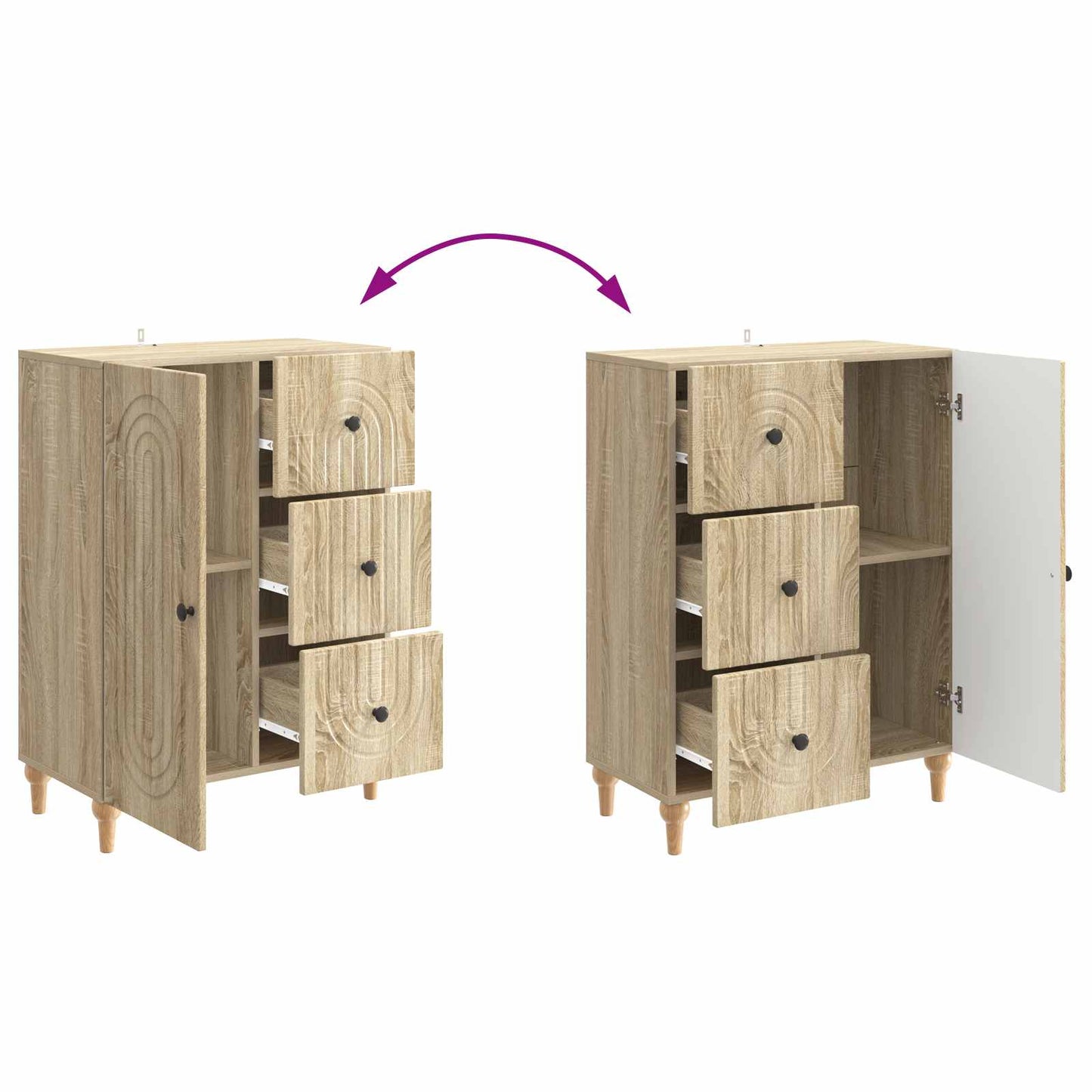 Serviesskap Sonoma eik 66 x 34,5 x 90 cm Konstruert tre