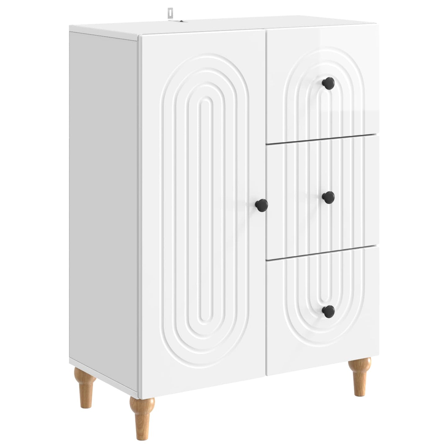 Serviesskap Høgglans hvit 66 x 34,5 x 90 cm Konstruert tre