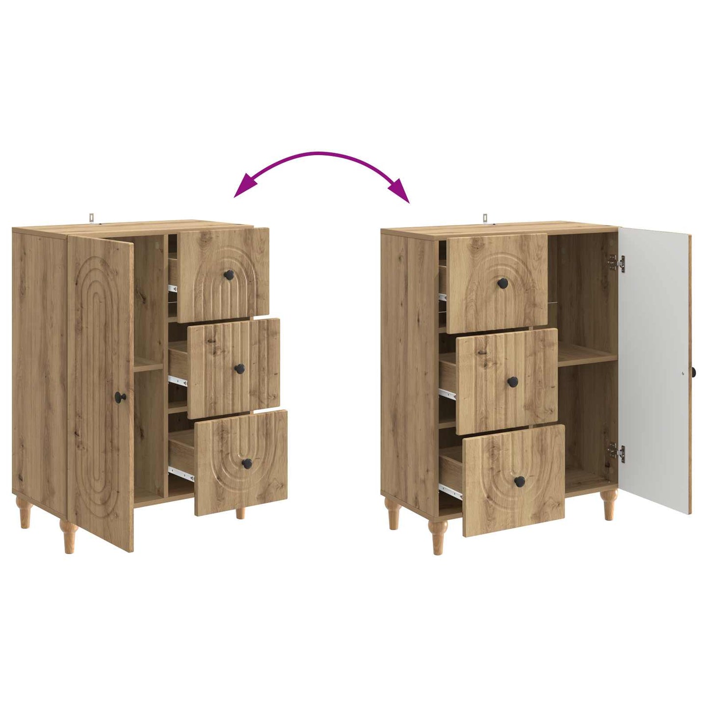Serviesskap Artisan eik 66 x 34,5 x 90 cm Konstruert tre