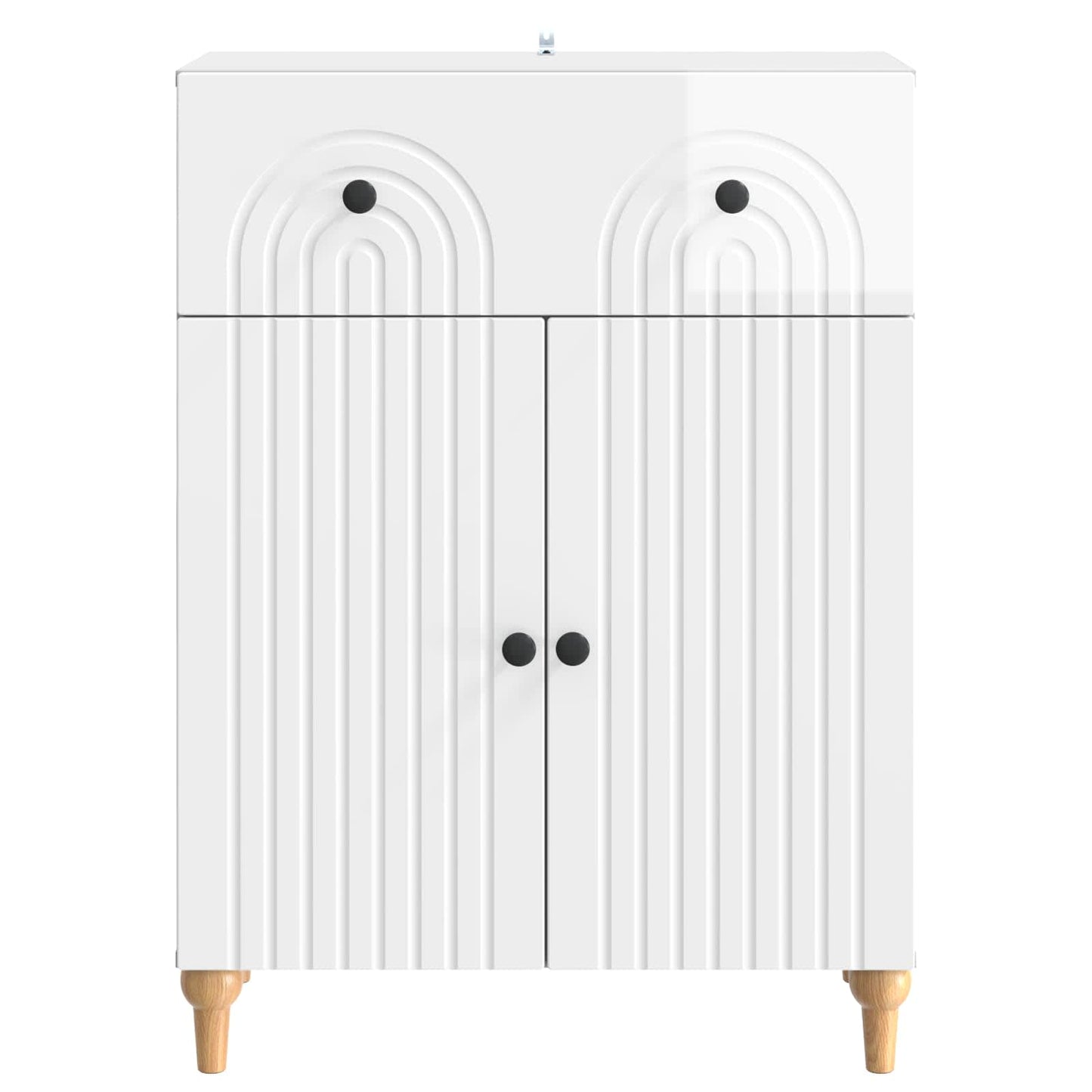 Serviesskap Høgglans hvit 66 x 34,5 x 90 cm Konstruert tre