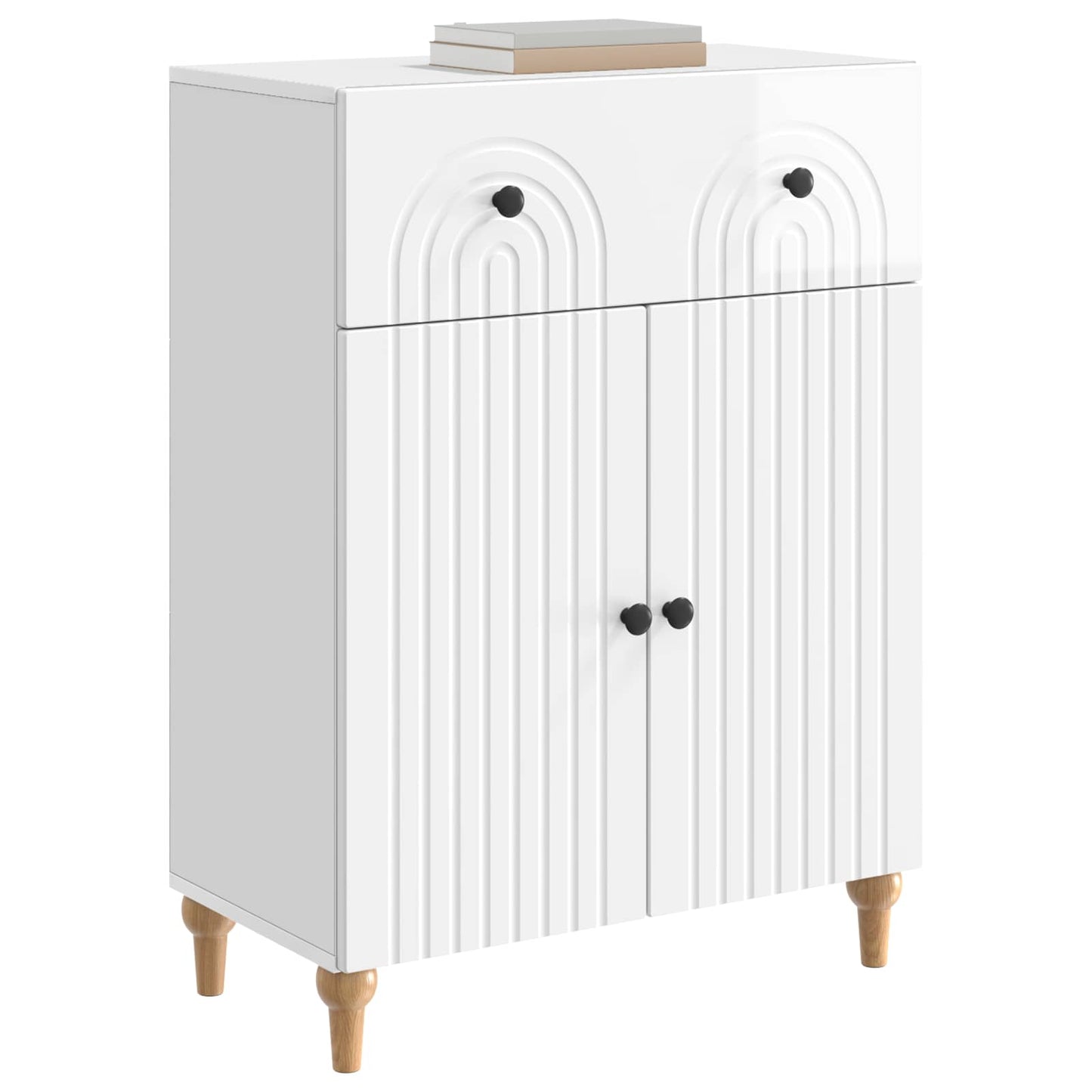 Serviesskap Høgglans hvit 66 x 34,5 x 90 cm Konstruert tre