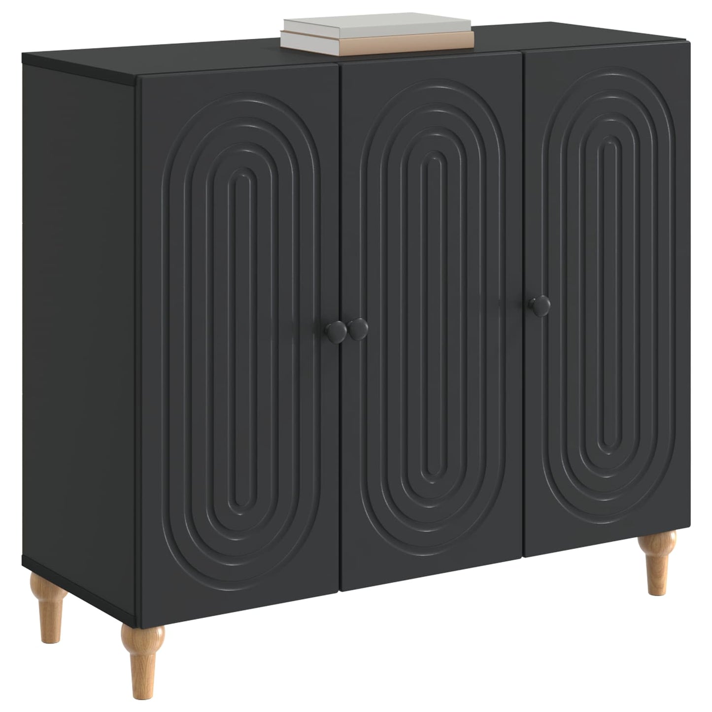 Serviesskap Svart 89 x 34,5 x 80 cm Konstruert tre