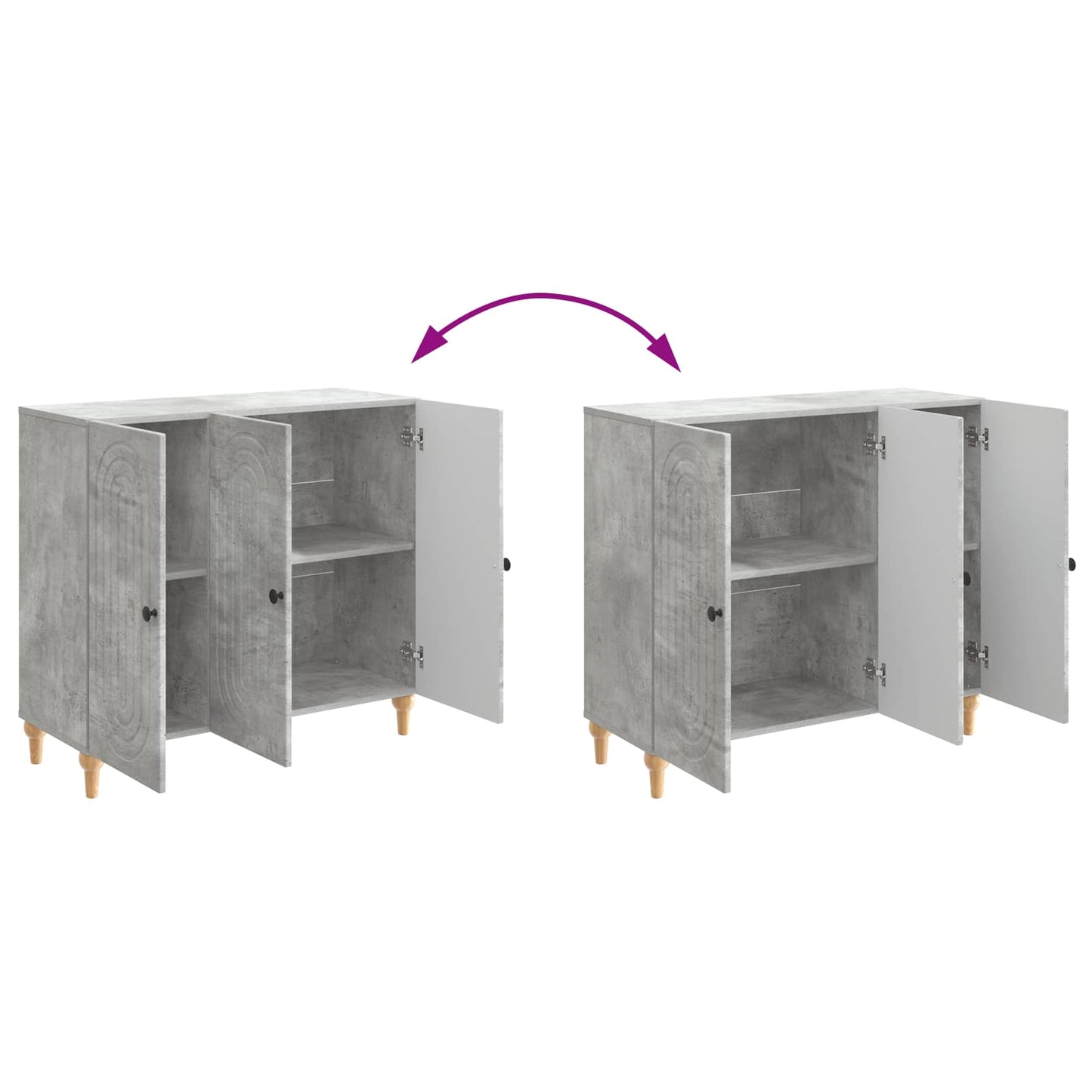 Serviesskap Betonggrå 89 x 34,5 x 80 cm Konstruert tre