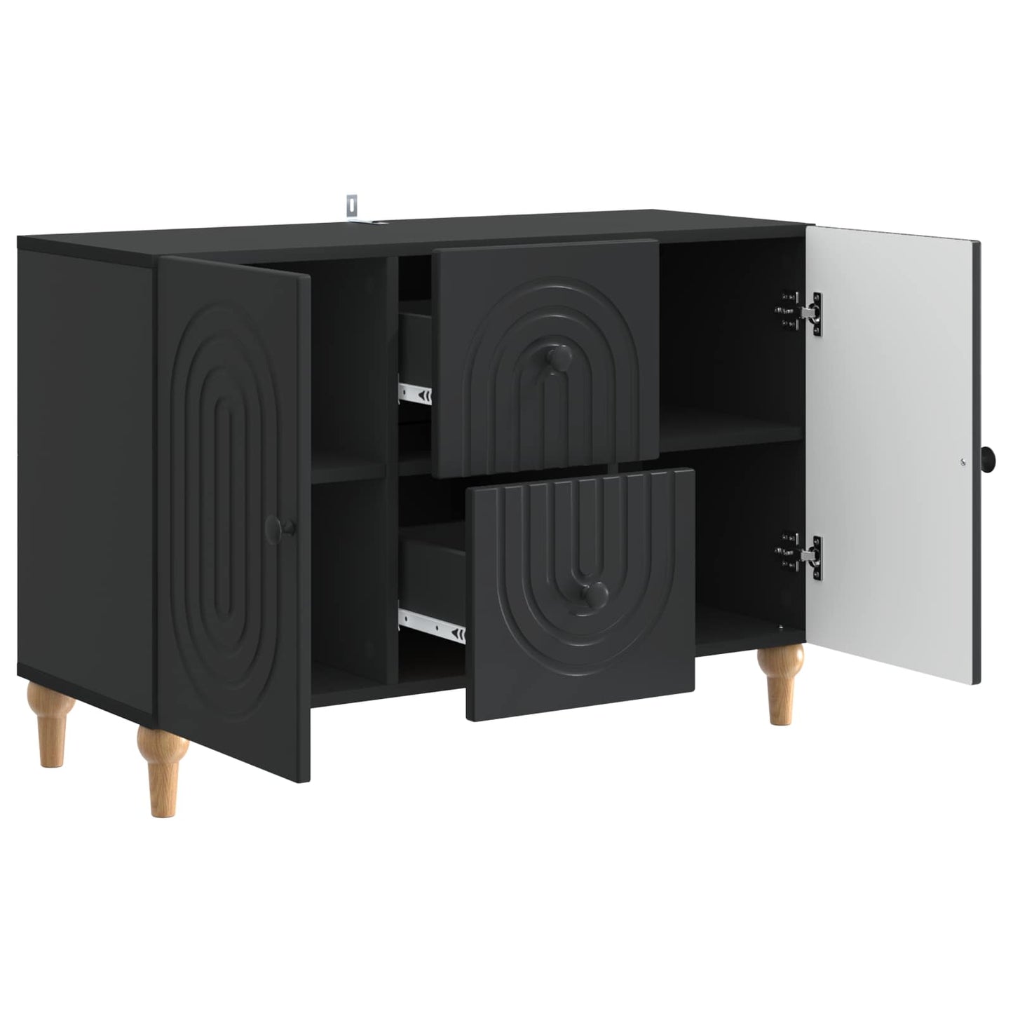 TV-skap med skuff Svart 89 x 34,5 x 60 cm Konstruert tre