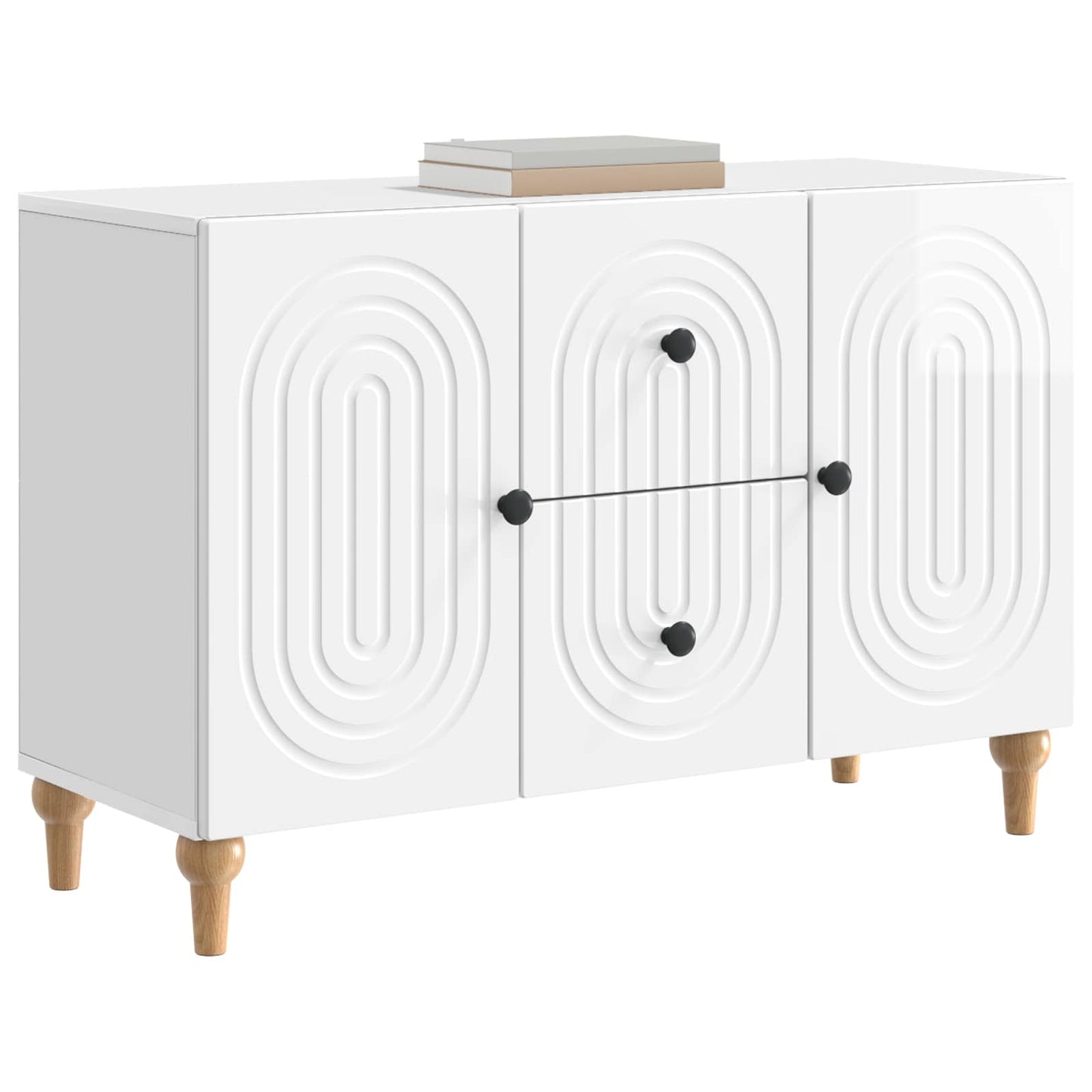 TV-skap Høgglans hvit 89 x 34,5 x 60 cm Konstruert tre