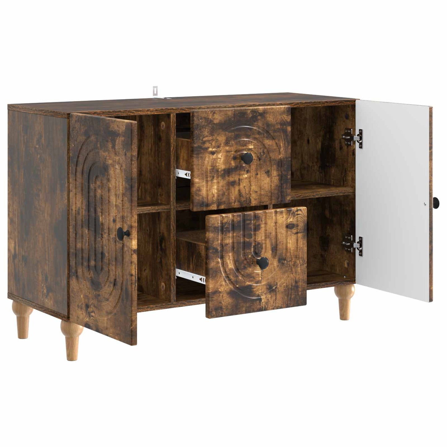 TV-skap Røkt Eik 89 x 34,5 x 60 cm Konstruert tre