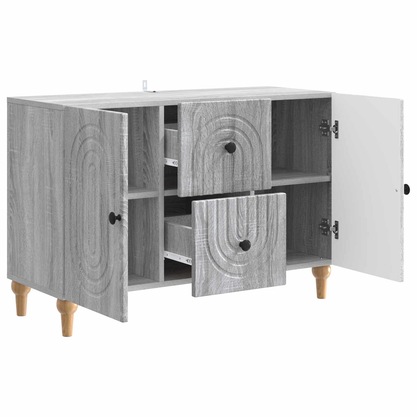 TV-skap med skuff Grå sonoma 89 x 34,5 x 60 cm Konstruert tre