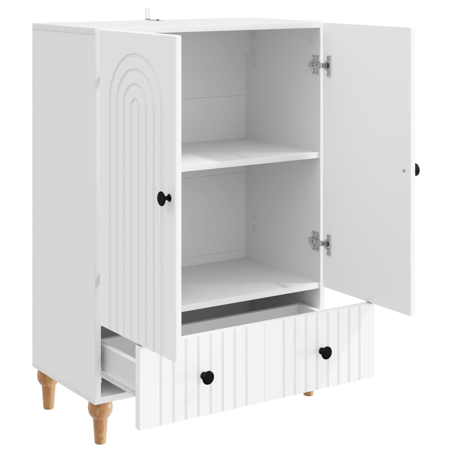 Serviesskap med skuff Hvit 66 x 34,5 x 95 cm Konstruert tre