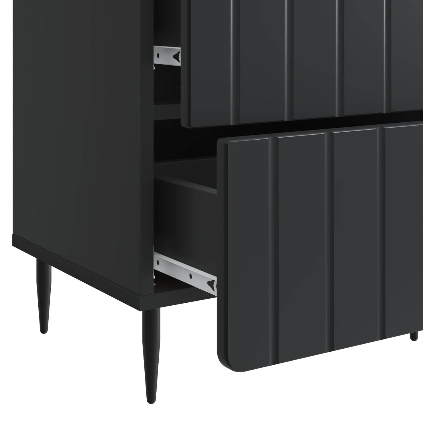 Nattbordskap 2 pcs Svart 43 x 34,5 x 49,5 cm Konstruert tre