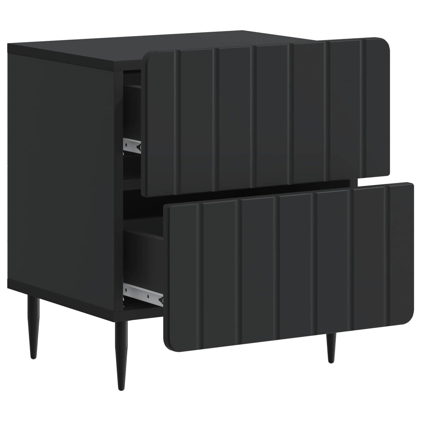 Nattbordskap 2 pcs Svart 43 x 34,5 x 49,5 cm Konstruert tre