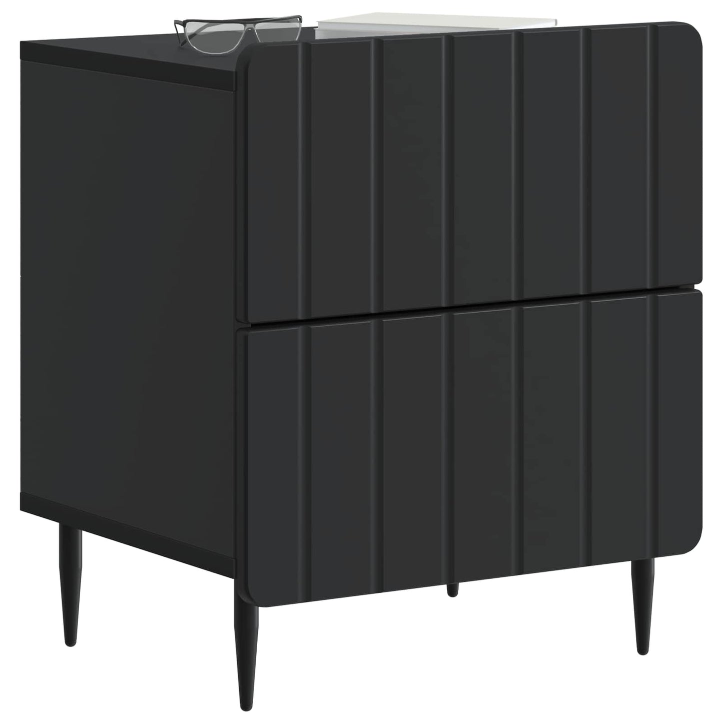 Nattbordskap 2 pcs Svart 43 x 34,5 x 49,5 cm Konstruert tre