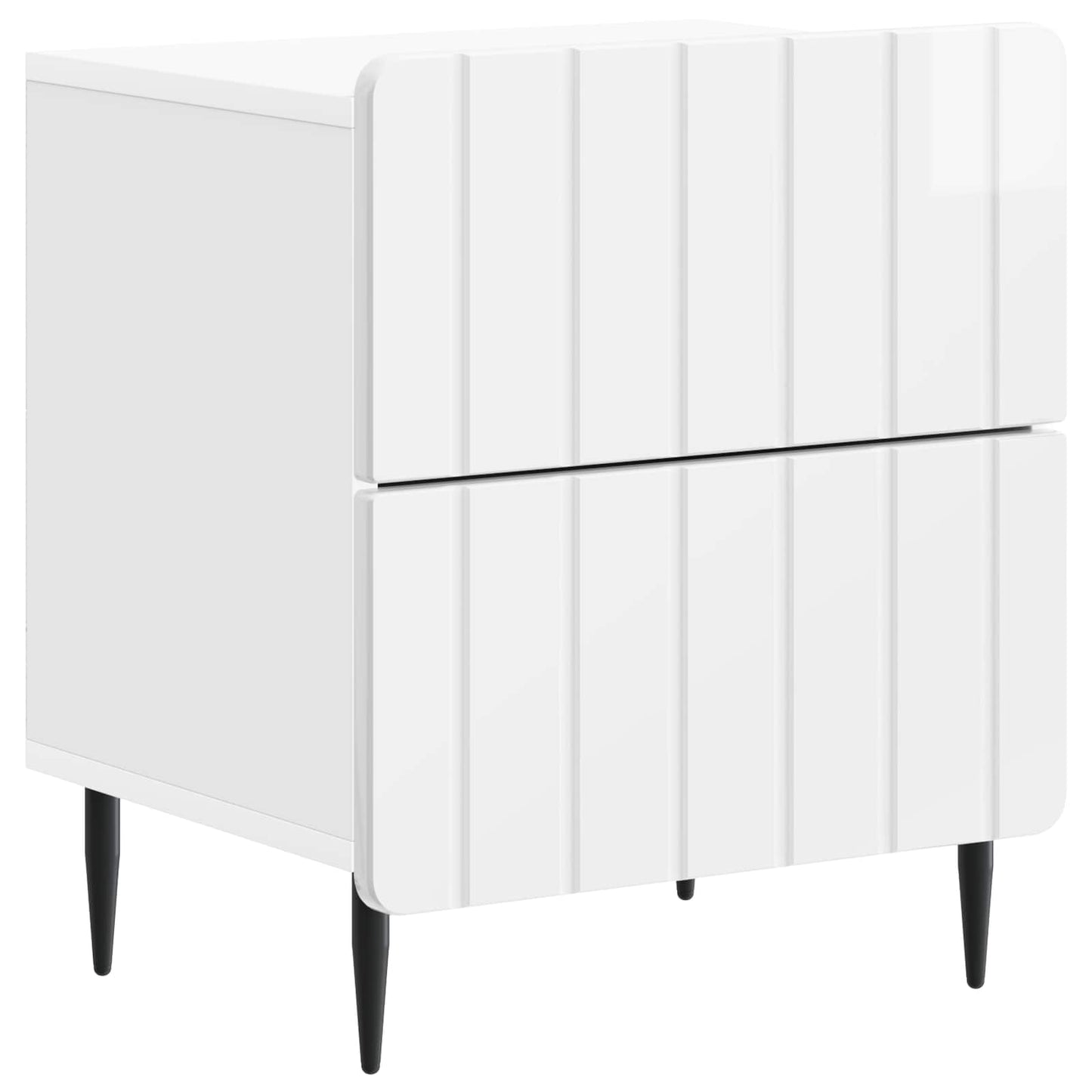 Nattbordskap Høgglans hvit 43 x 34,5 x 49,5 cm Konstruert tre