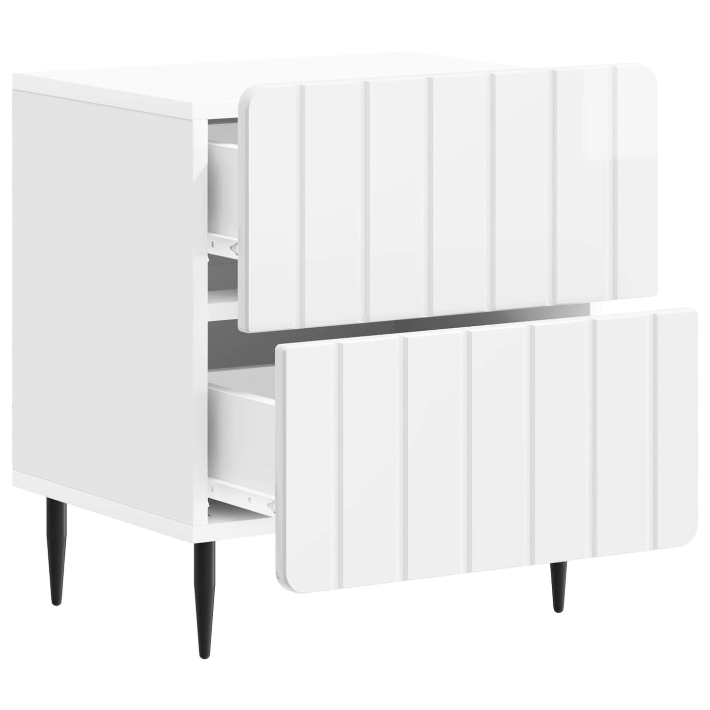 Nattbordskap Høgglans hvit 43 x 34,5 x 49,5 cm Konstruert tre