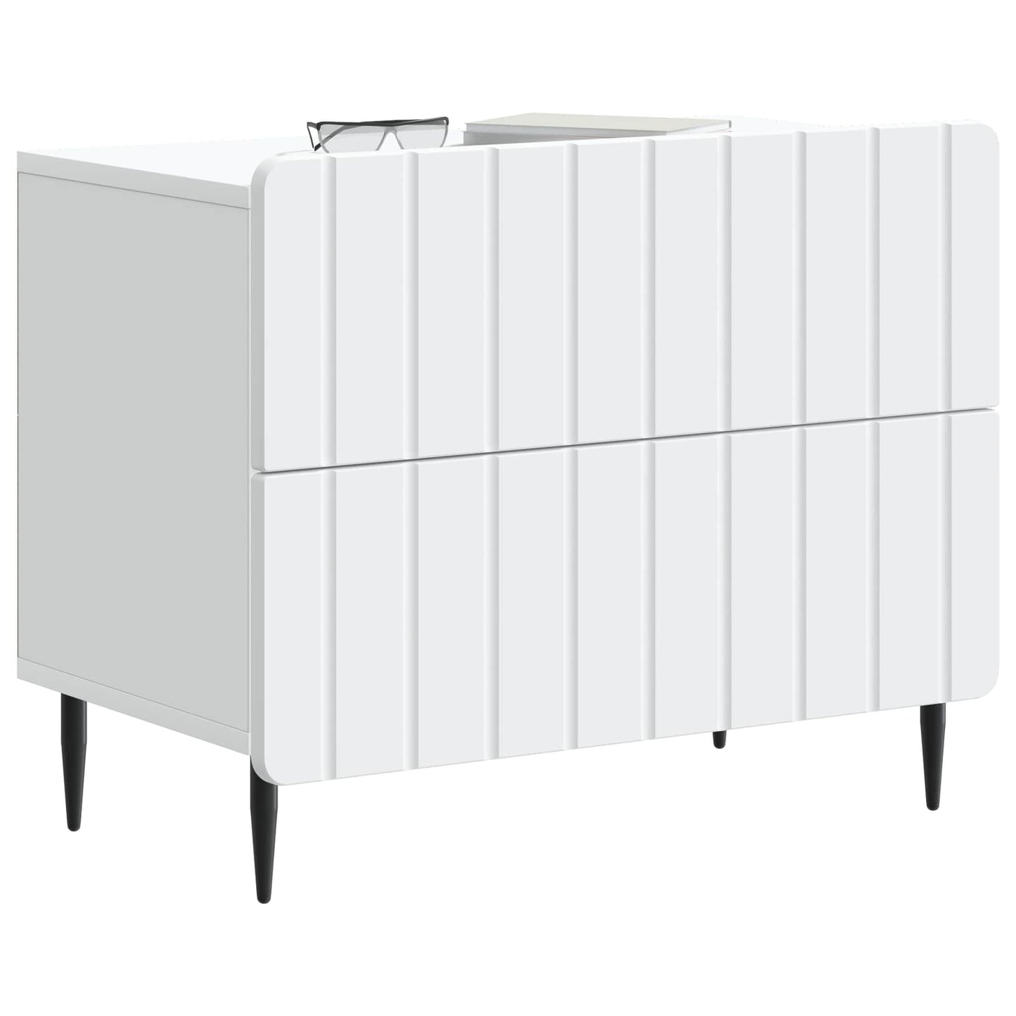 Nattbordskap med skuff Hvit 62 x 34,5 x 49,5 cm Konstruert tre