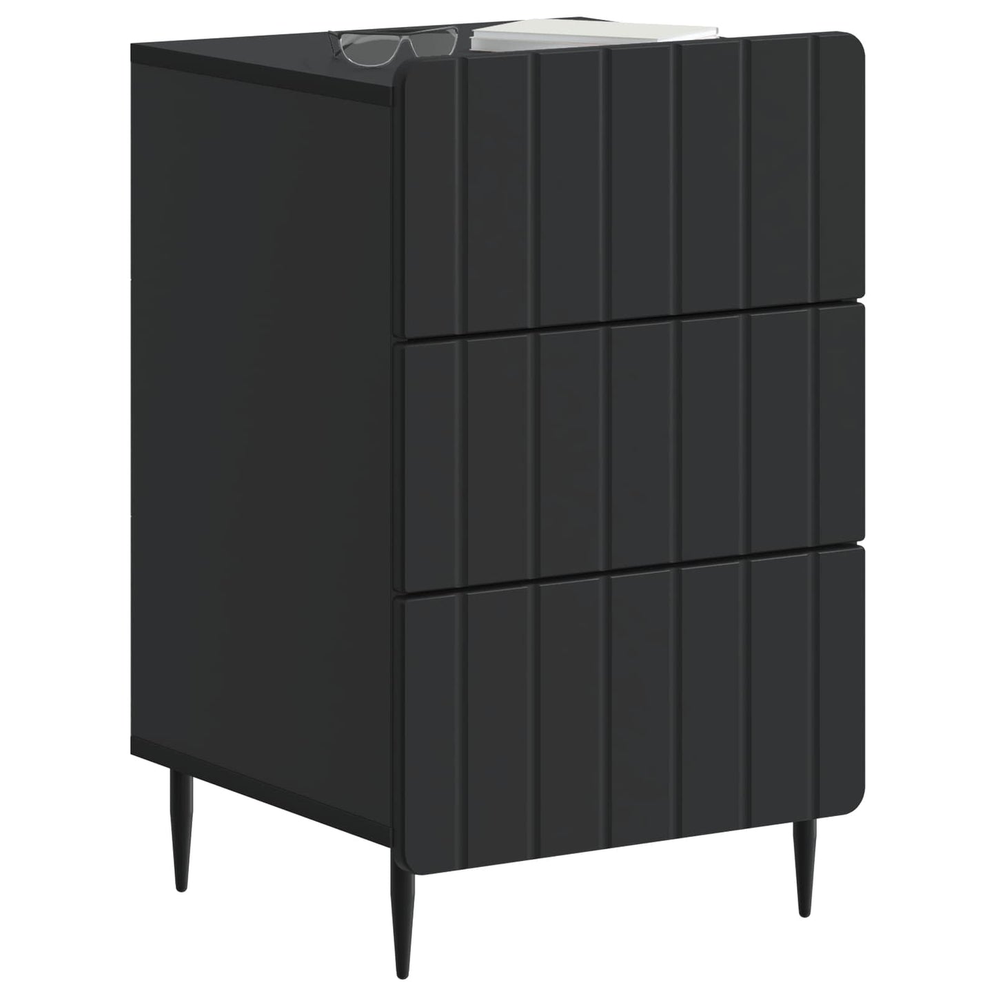 Nattbordskap med skuff Svart 43x 41 x 68 cm Konstruert tre