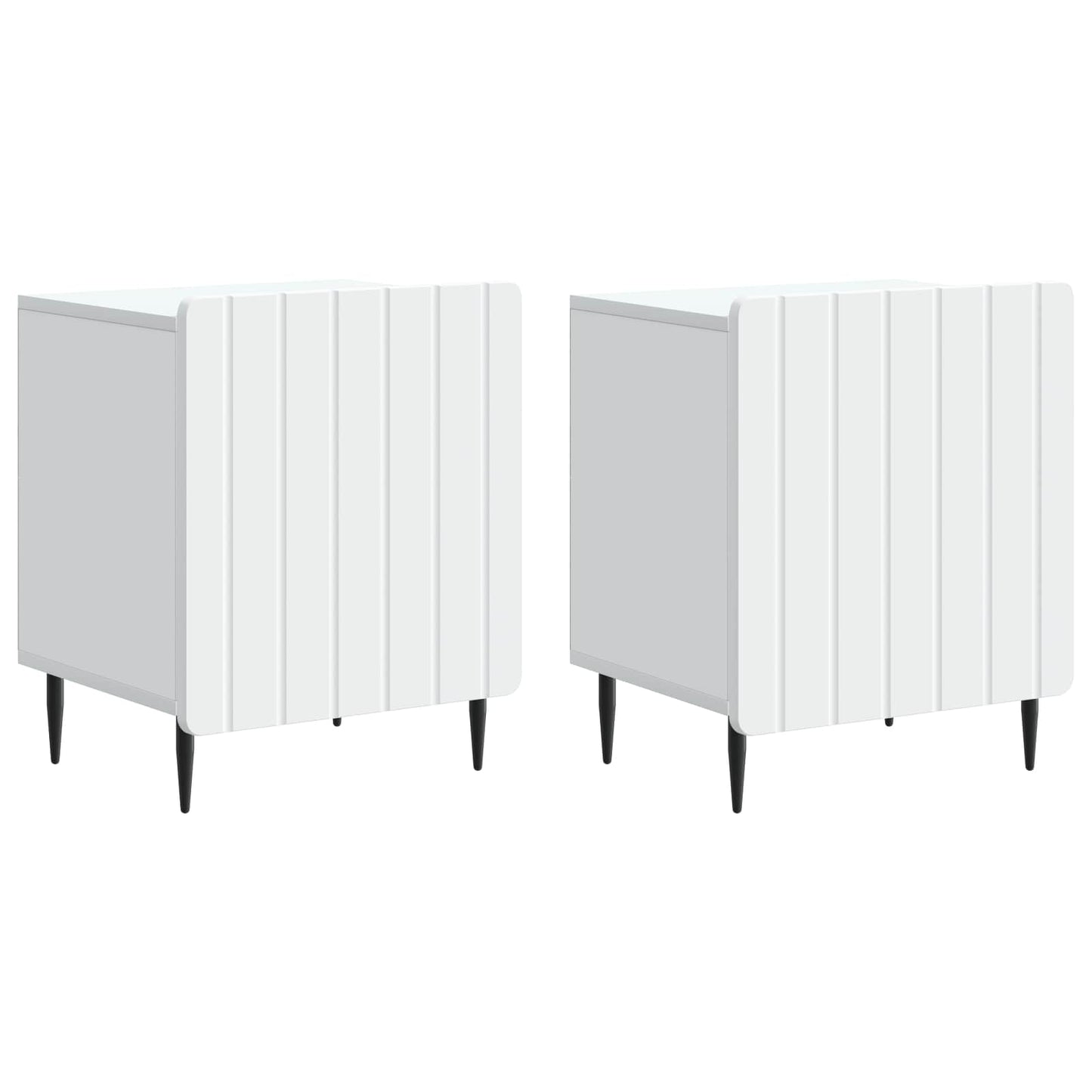 Nattbordskap 2 pcs Hvit 43 x 34,5 x 52 cm Konstruert tre