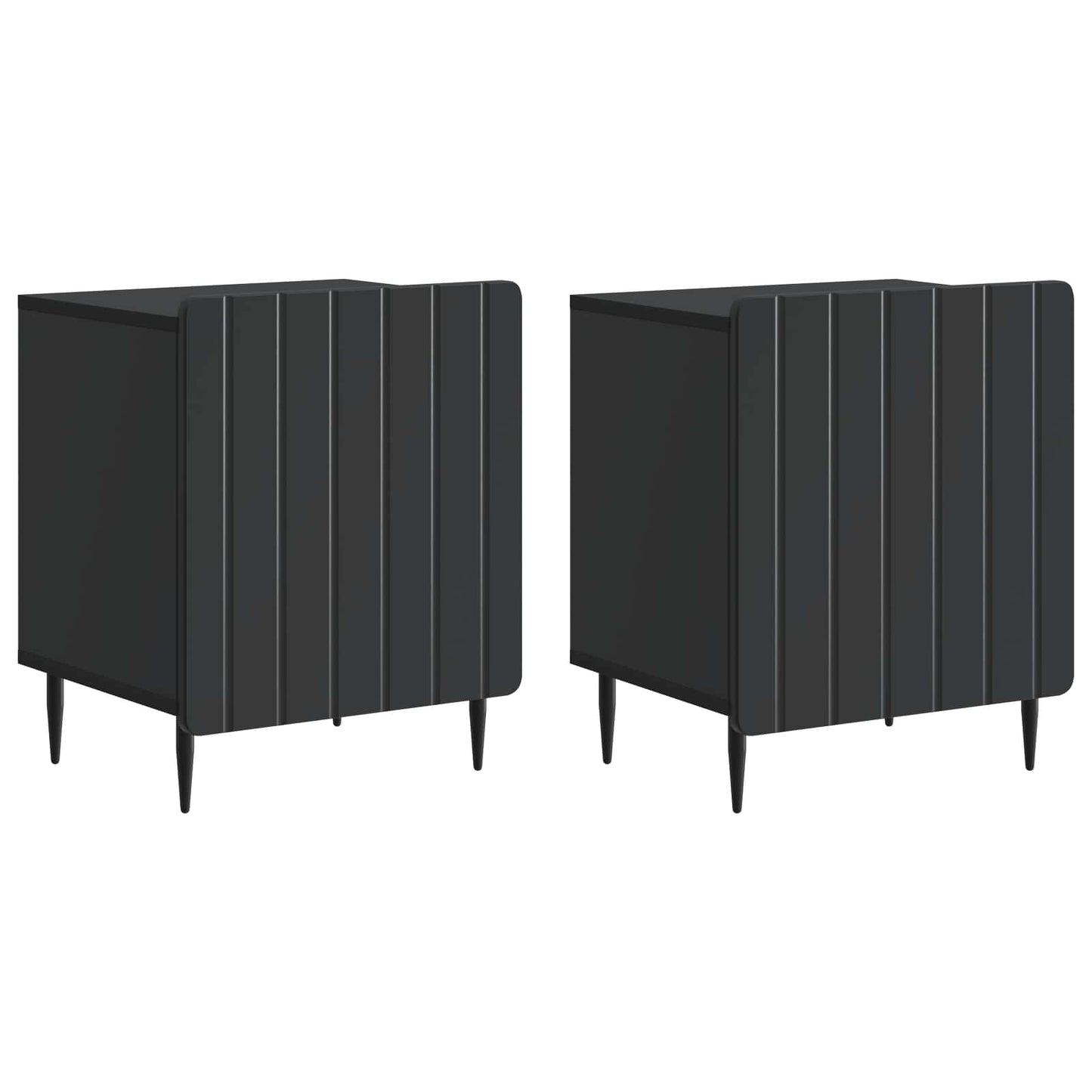 Nattbordskap 2 pcs Svart 43 x 34,5 x 52 cm Konstruert tre