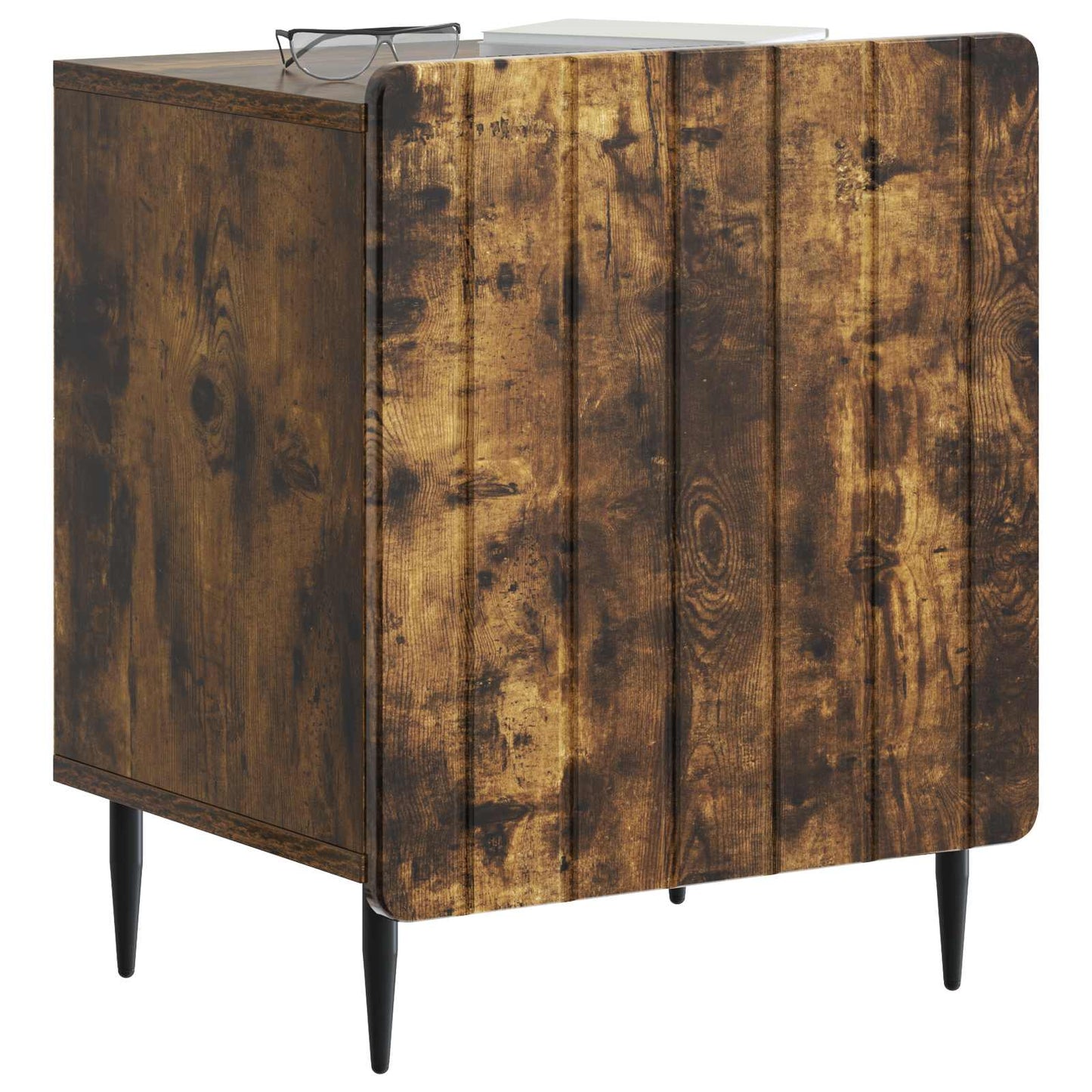 Nattbordskap 2 pcs Røkt Eik 43 x 34,5 x 52 cm Konstruert tre