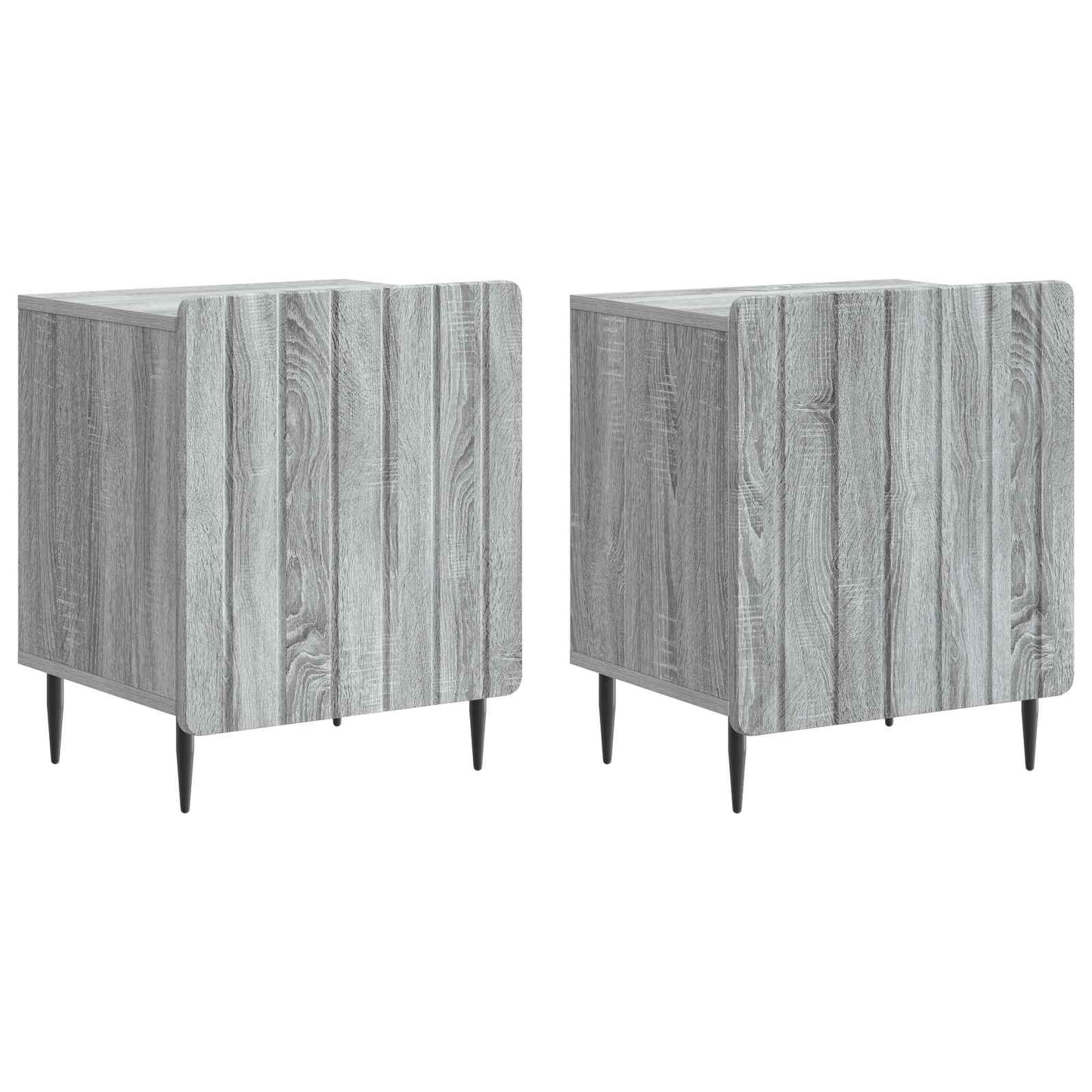 Nattbordskap 2 pcs Grå sonoma 43 x 34,5 x 52 cm Konstruert tre