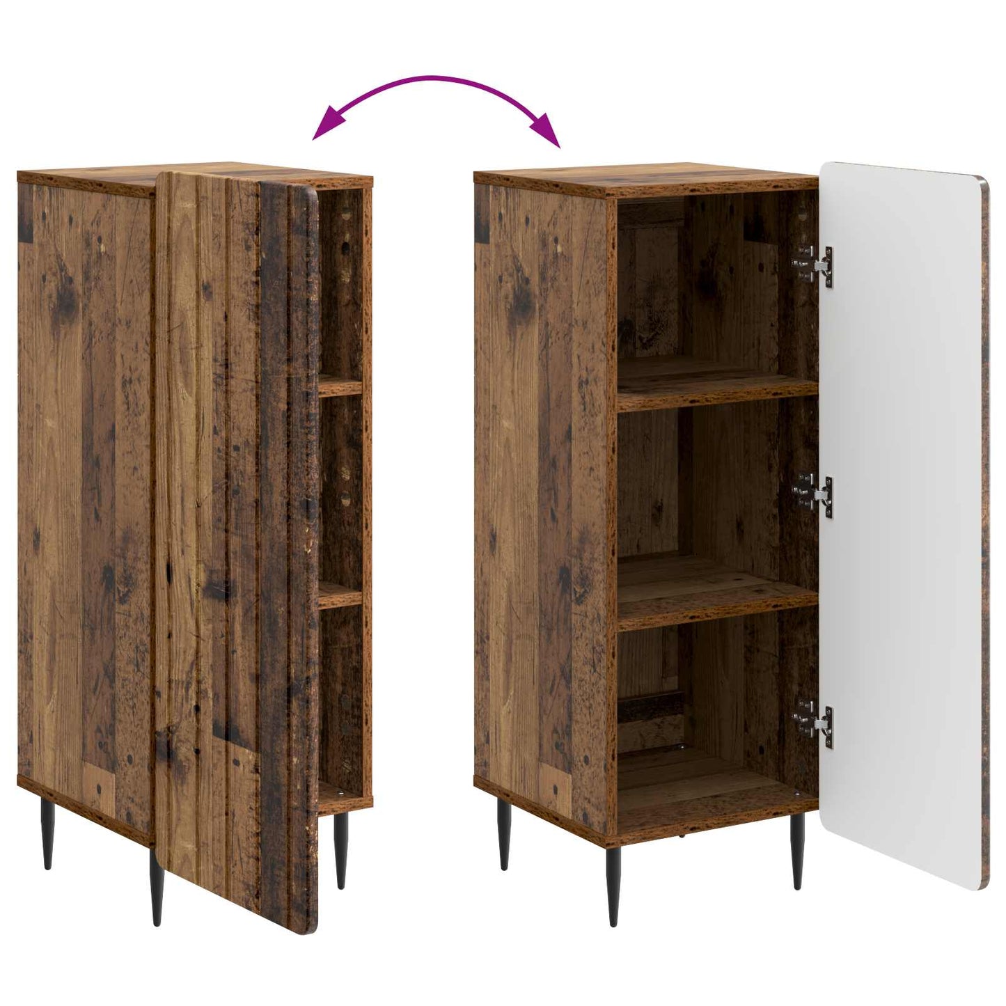 Serviesskap Gammelt tre 34,5 x 33 x 92 cm Konstruert tre