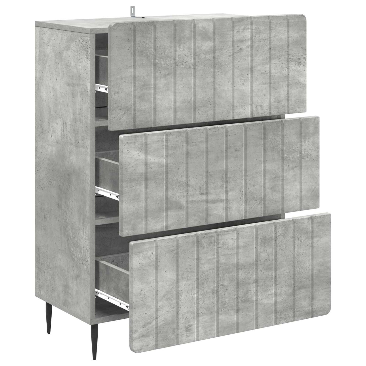 Skuffeskap Betonggrå 66 x 34,5 x 92 cm Konstruert tre