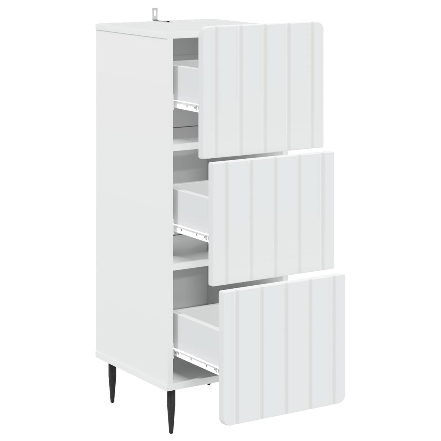 Skuffeskap Hvit 33 x 34,5 x 92 cm Konstruert tre