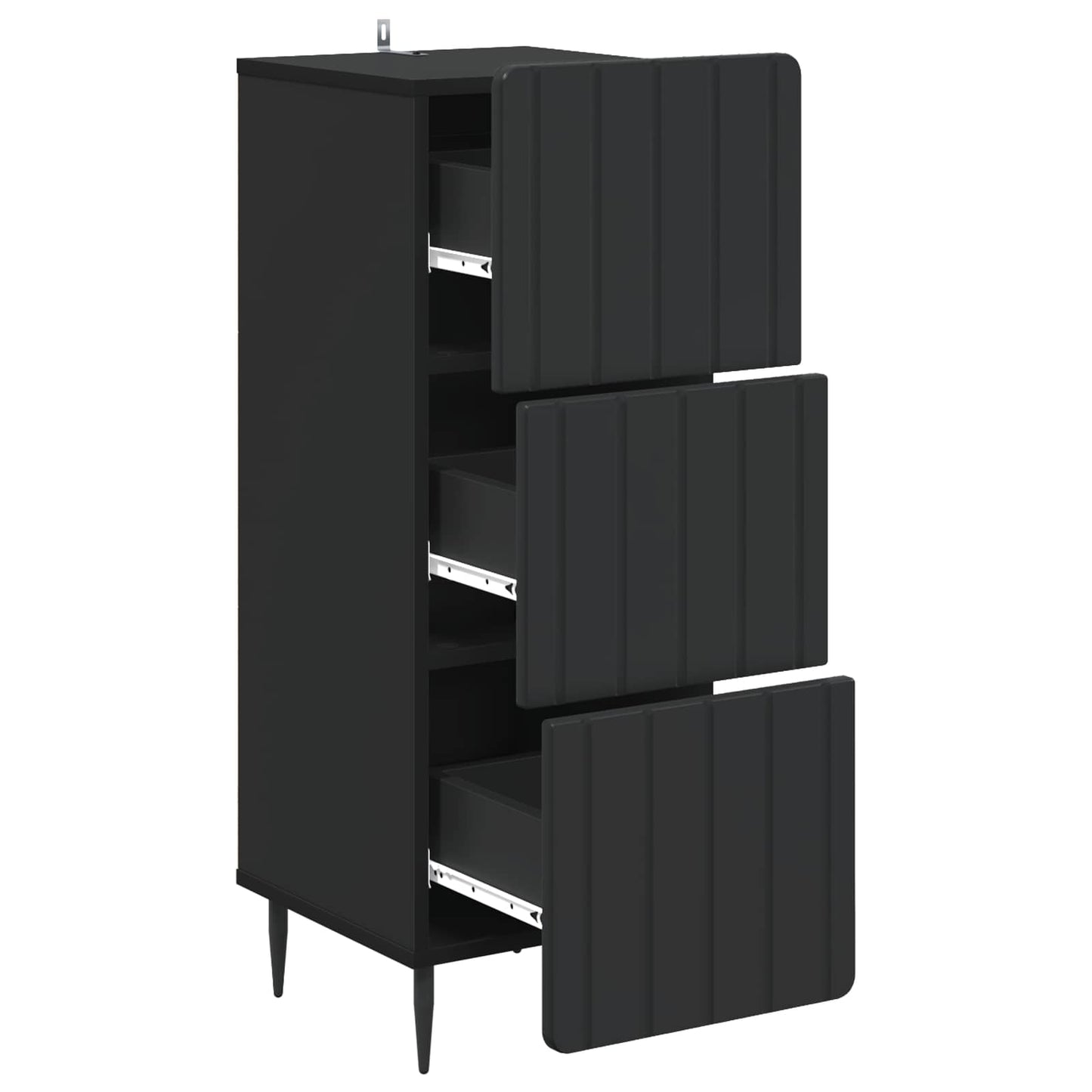 Skuffeskap Svart 33 x 34,5 x 92 cm Konstruert tre