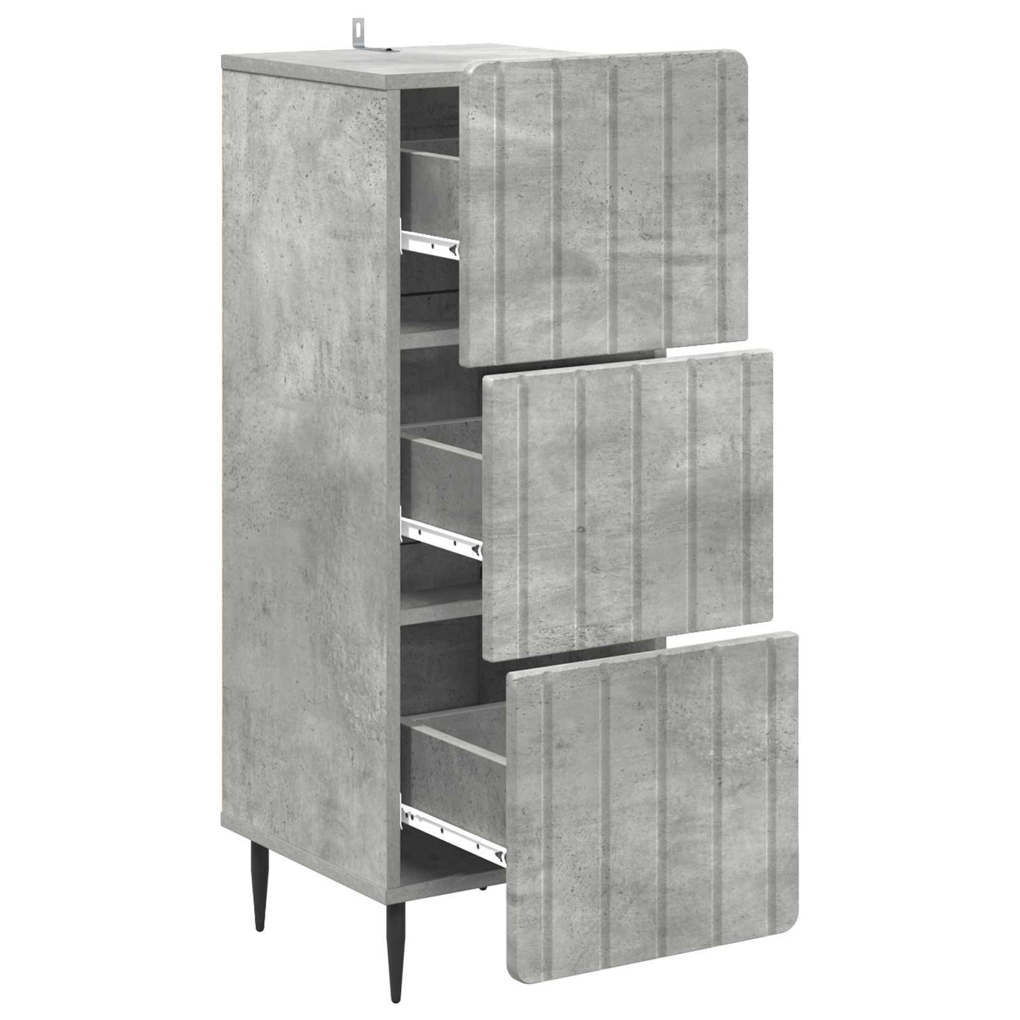 Skuffeskap Betonggrå 33 x 34,5 x 92 cm Konstruert tre