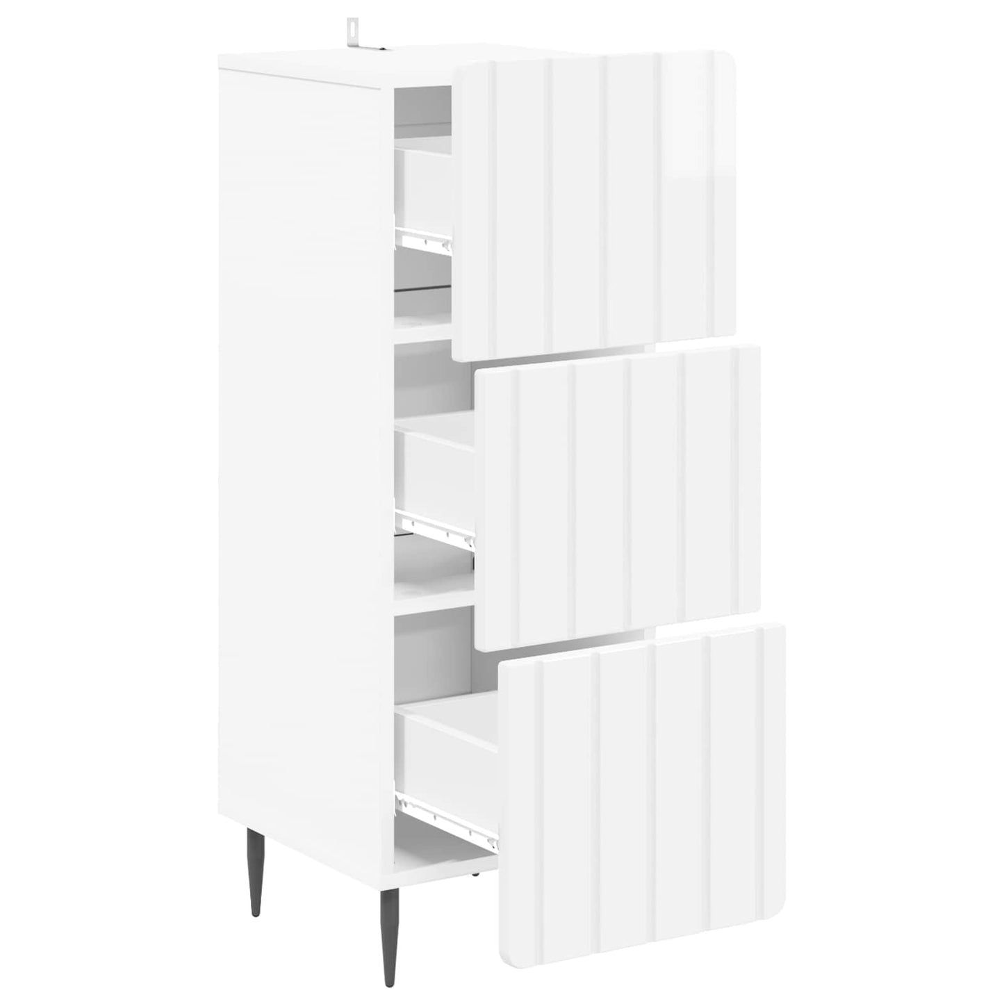 Skuffeskap Høgglans hvit 33 x 34,5 x 92 cm Konstruert tre