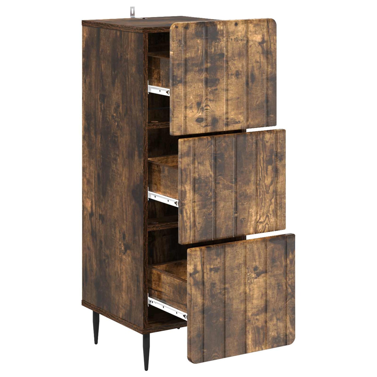 Skuffeskap Røkt Eik 33 x 34,5 x 92 cm Konstruert tre