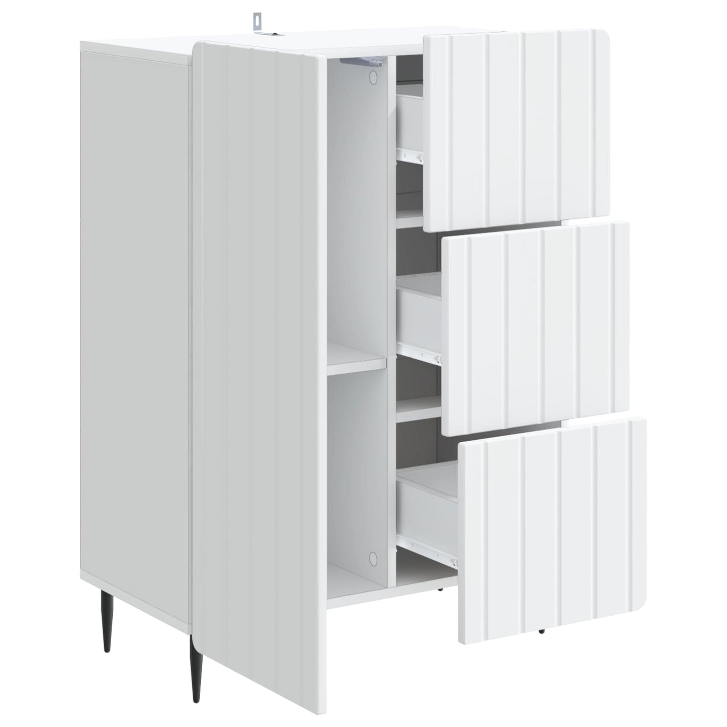 Serviesskap med skuff Hvit 66 x 34,5 x 91,5 cm Konstruert tre